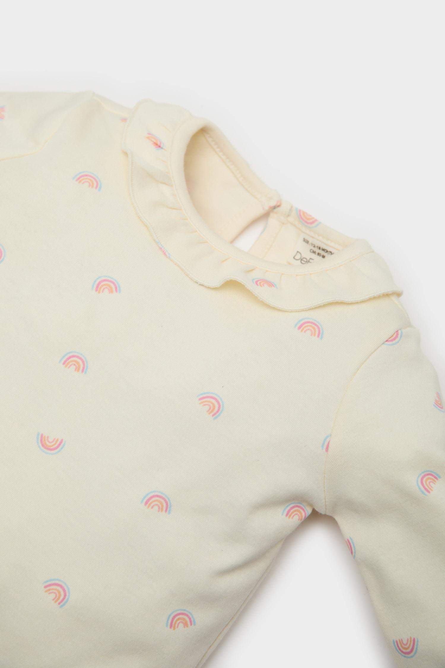 Baby Girl Rainbow Printed Top Bottom 2 Piece Pajama Set