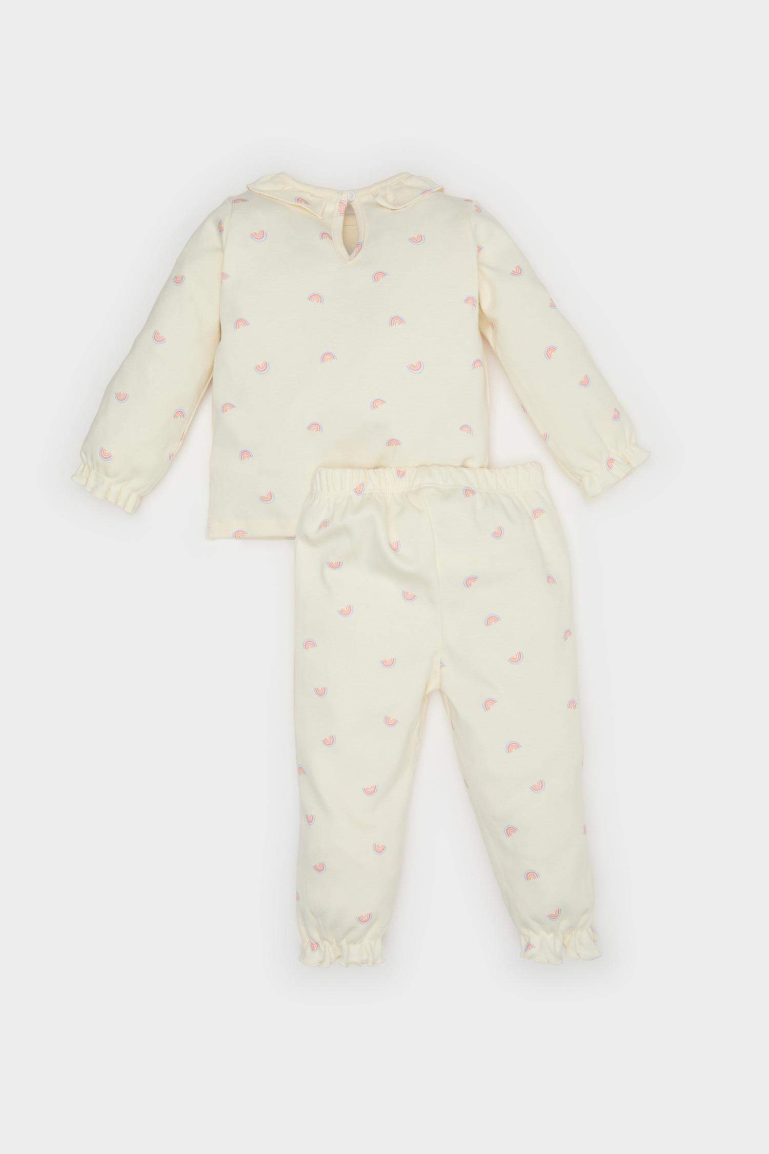 Baby Girl Rainbow Printed Top Bottom 2 Piece Pajama Set