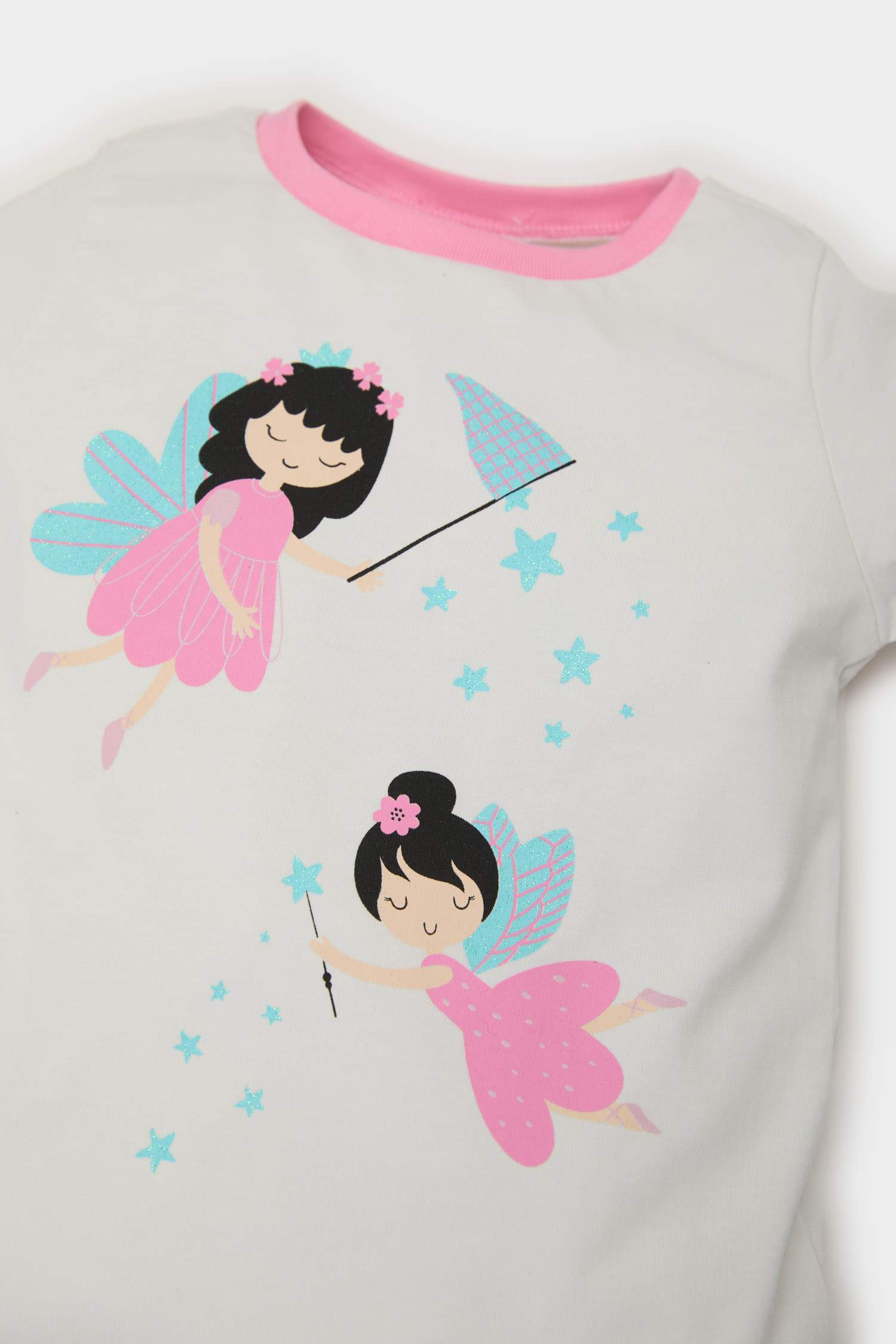 Kız Bebek Pijama Takımı Baskılı Uzun Kollu Penye Üst Beli Lastikli Uzun Alt