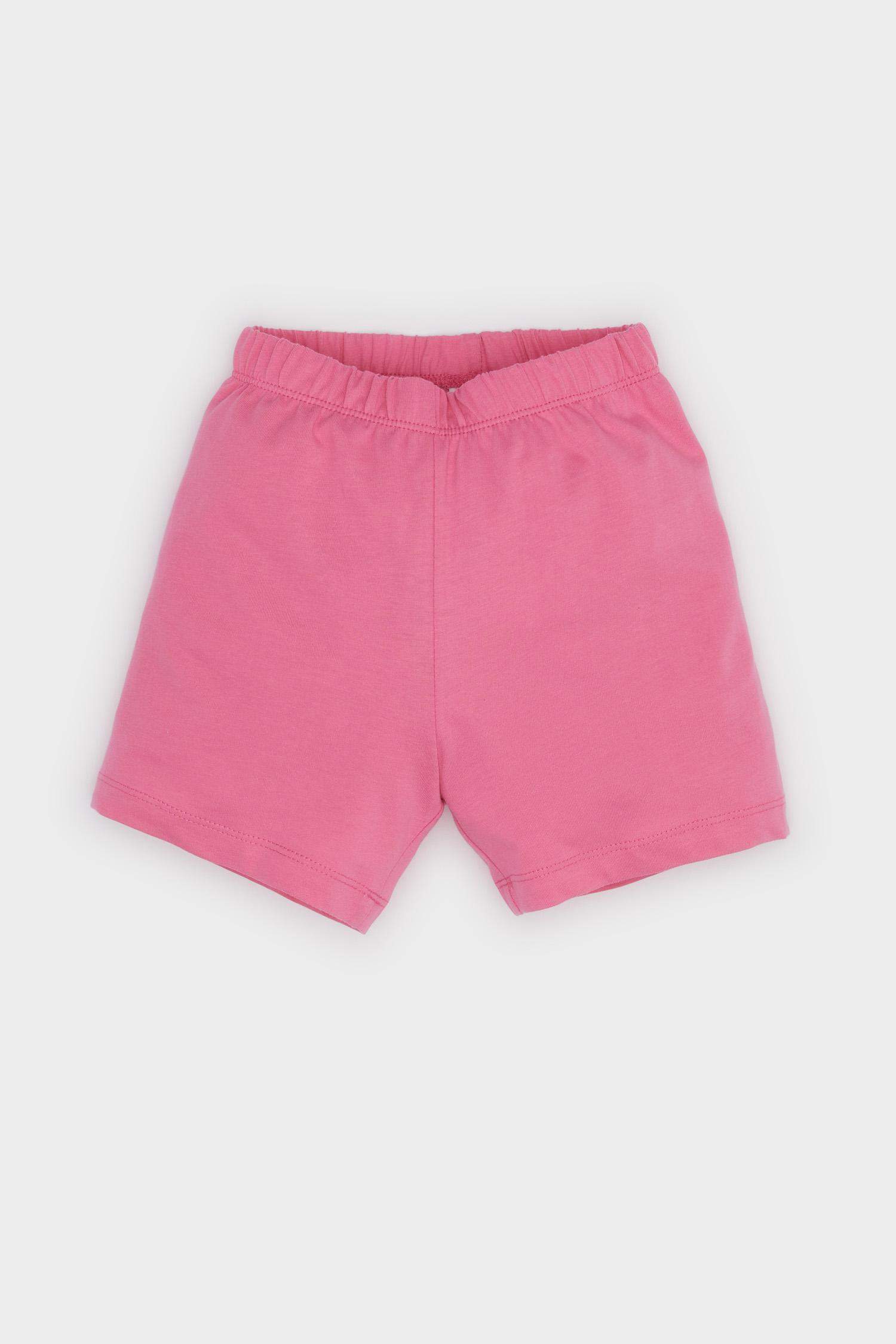 Kız Bebek 4'lü Pijama Takımı Desenli Kısa Kollu Penye Üst Beli Lastikli Şort