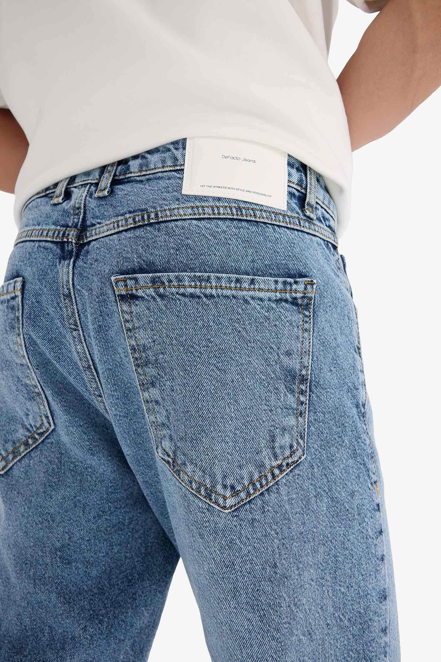 %100 Pamuk 90's Slim Fit Dar Kalıp Yüksek Bel Dar Paça Jean Pantolon