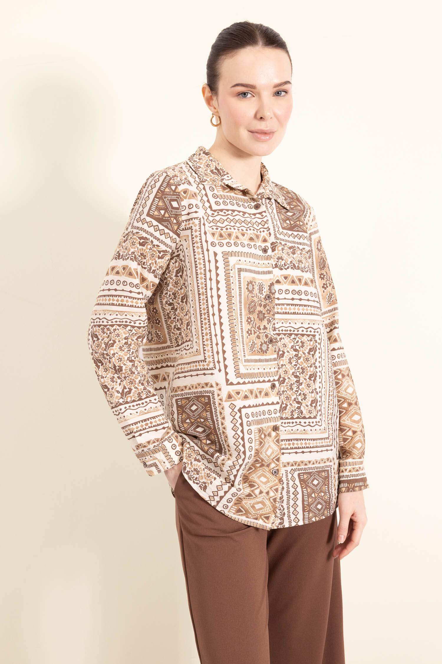 жейде мойыны Ұзын Жеңді Туника