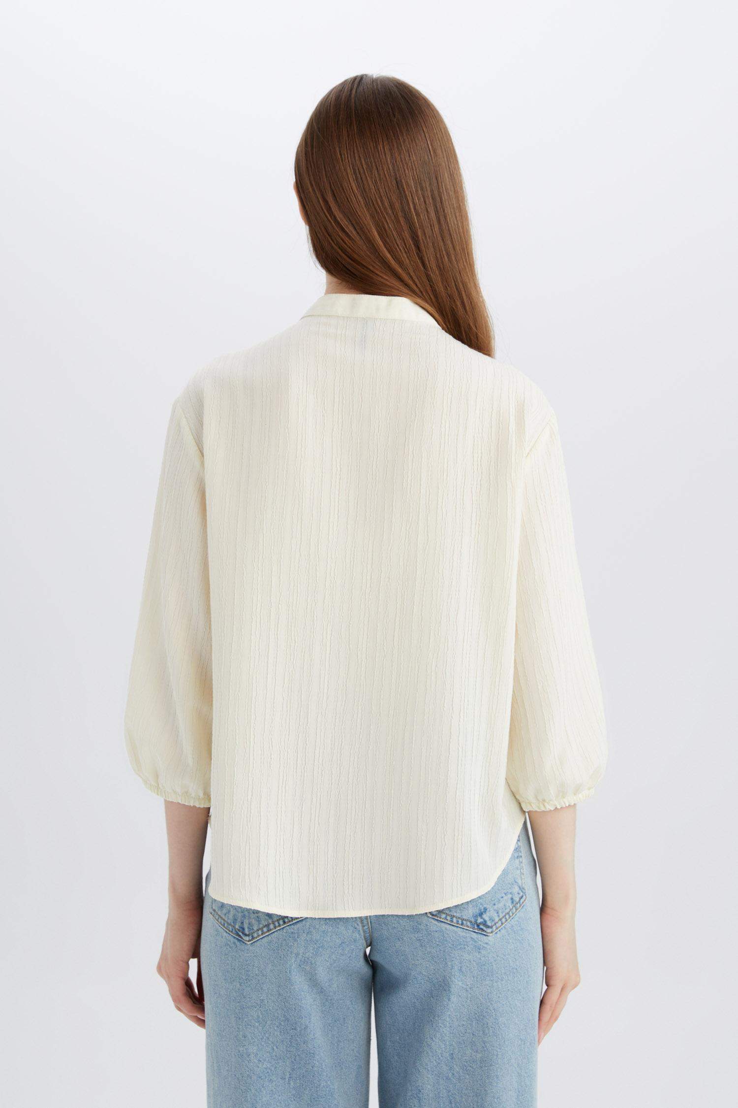 Regular Fit Apaş Yaka Uzun Kollu Gömlek