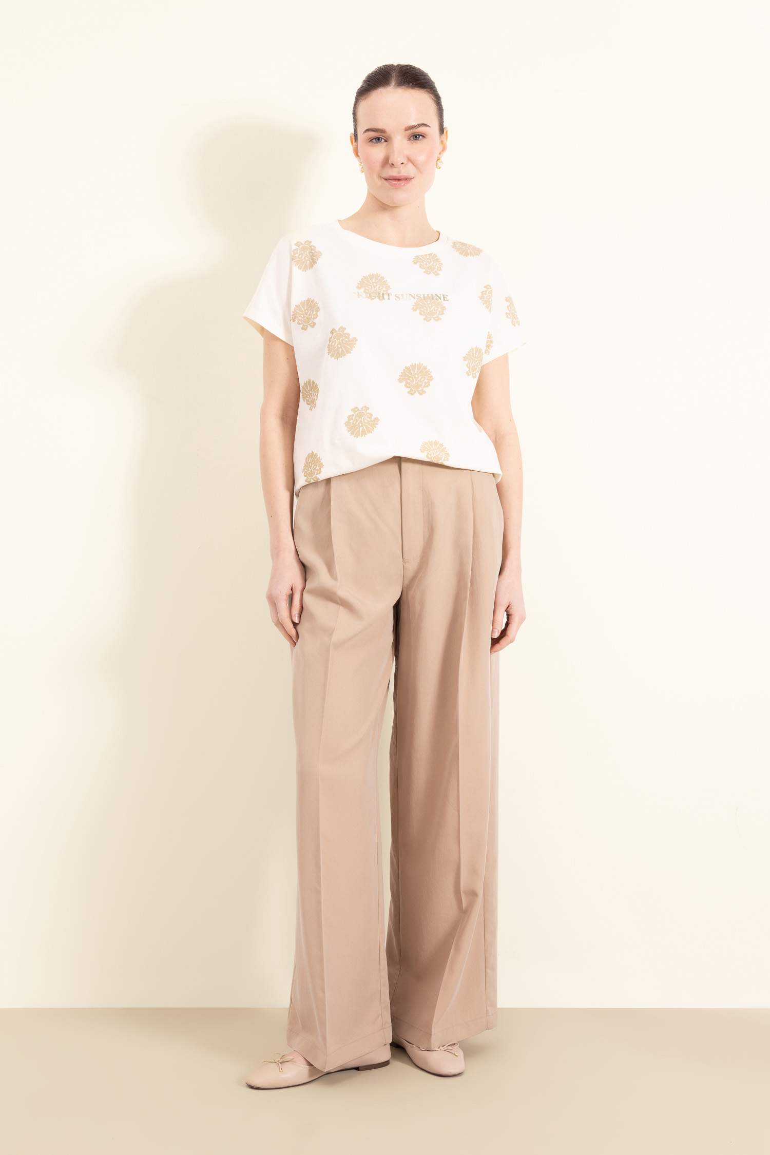 Crew Neck Patterned Short Sleeve T-Shirt