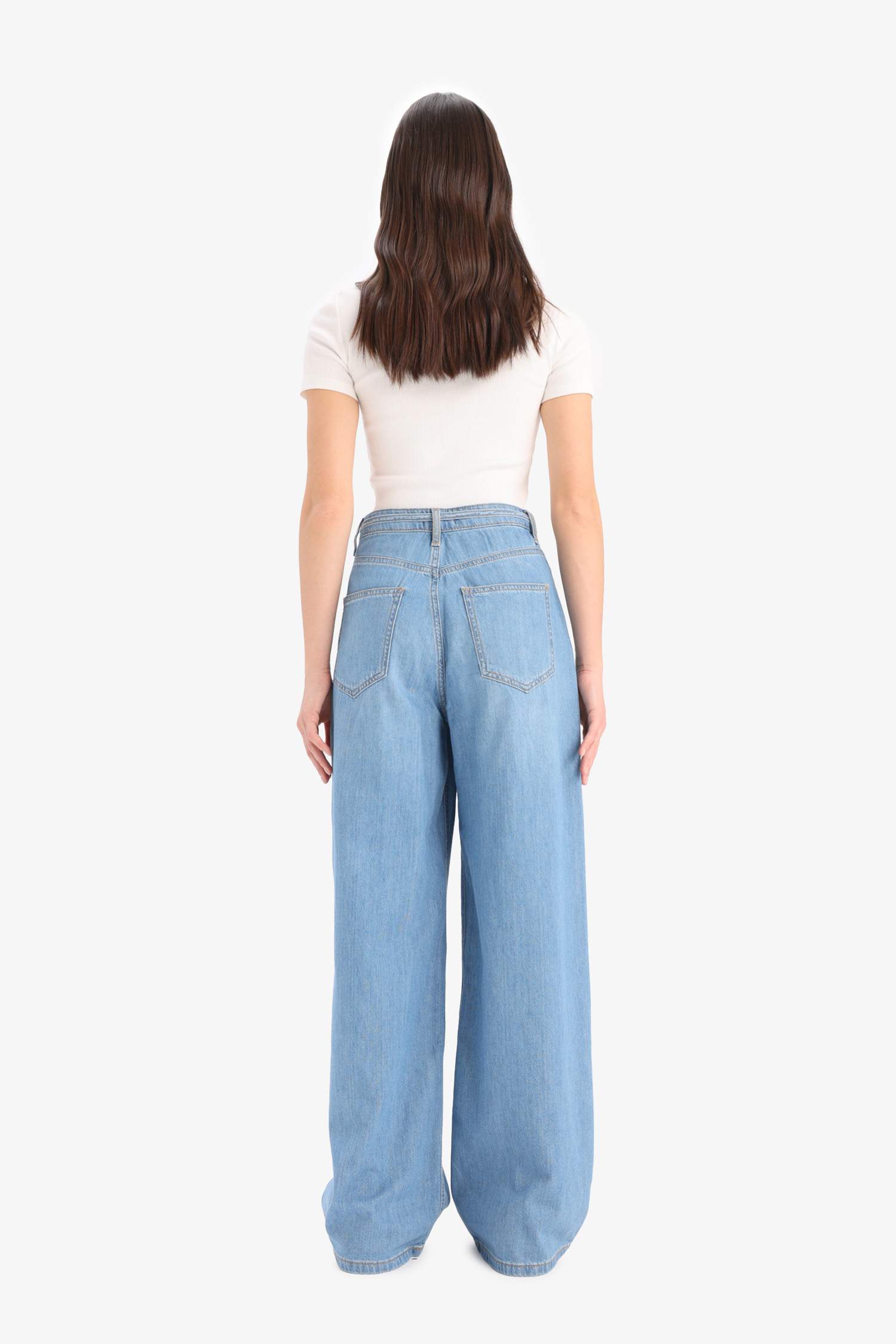 Wide Leg High Waist Long Soft Jeans