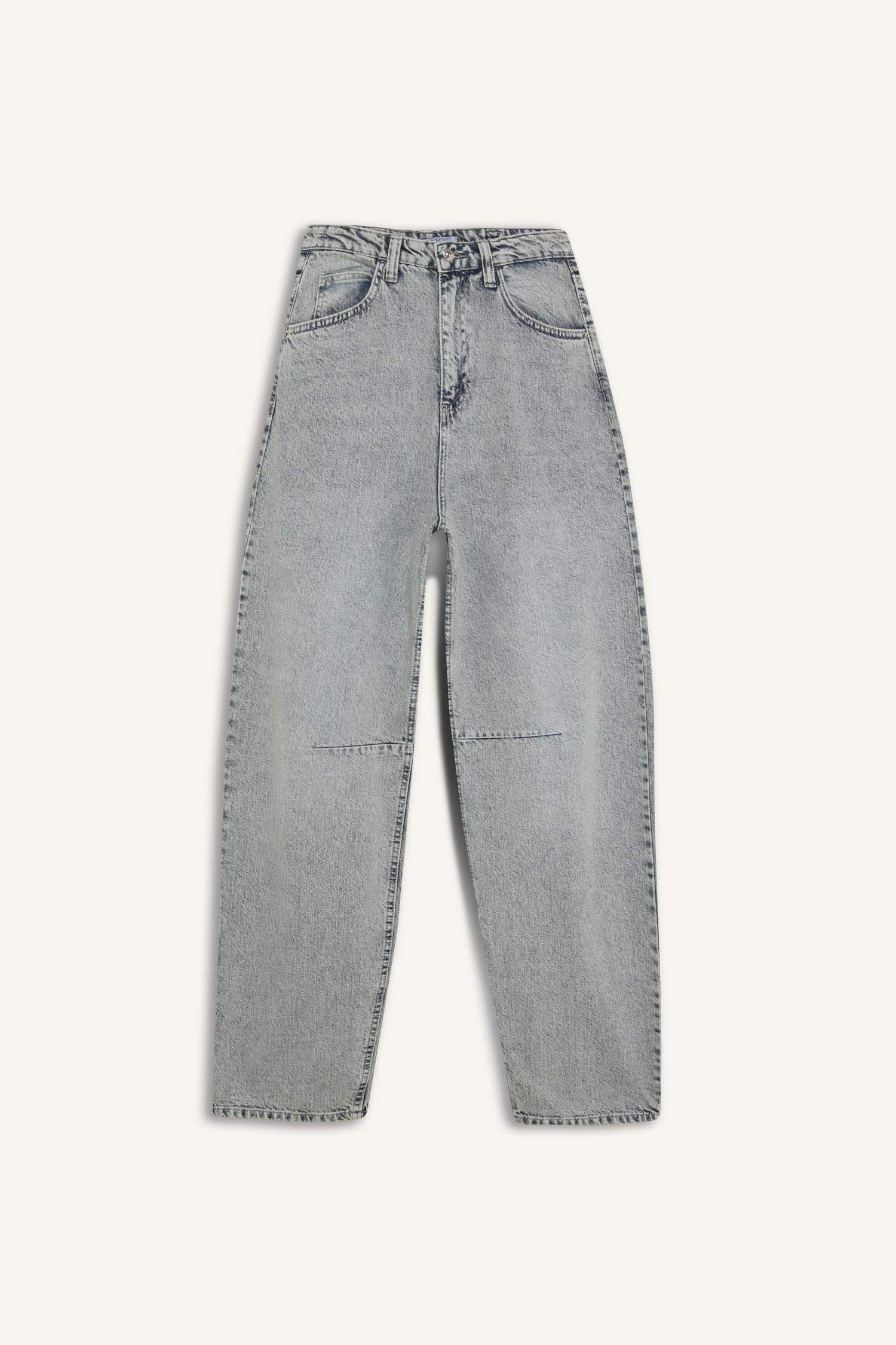 Baggy Fit High Waist Straight Leg Long Jeans