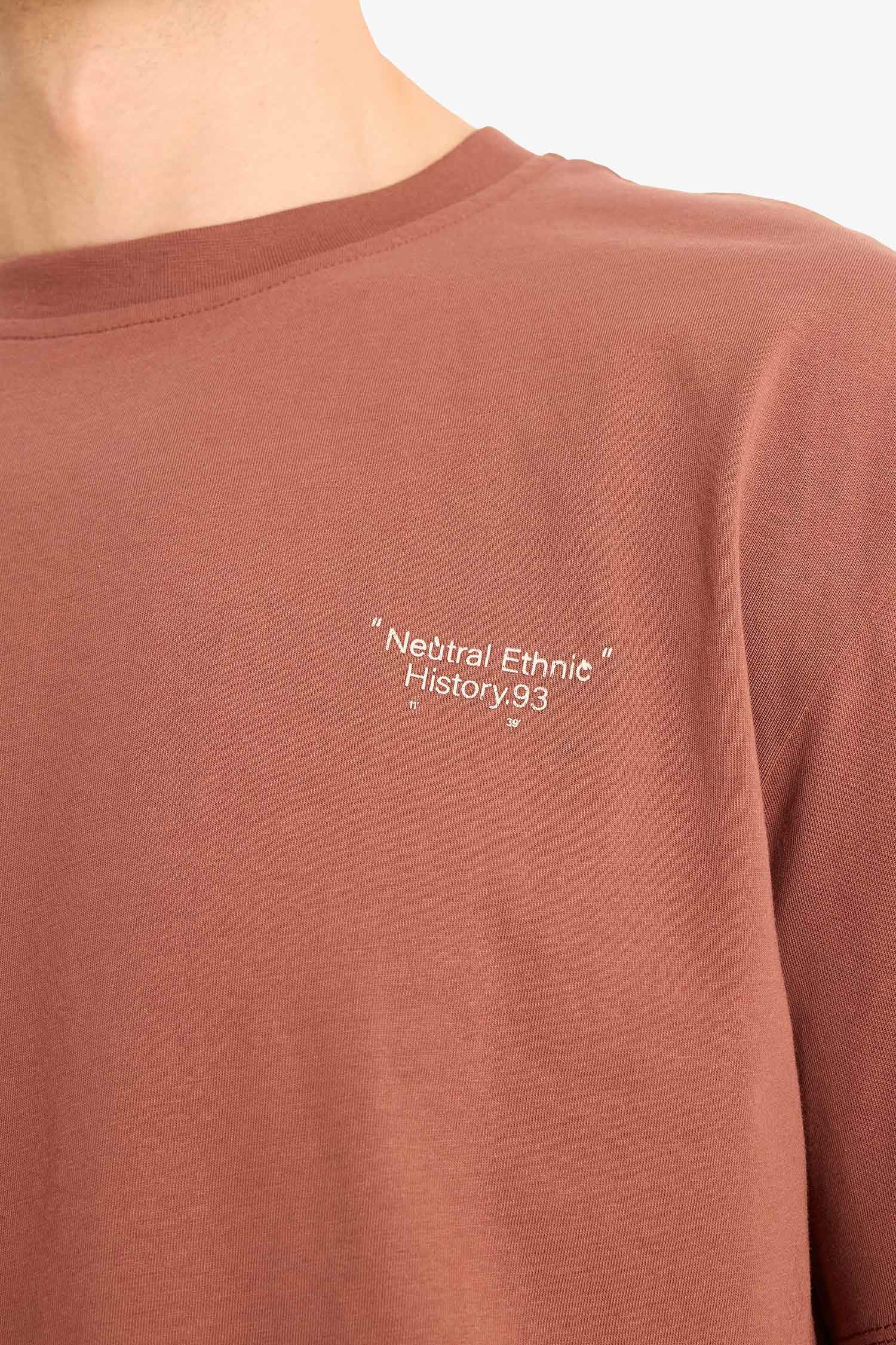 Boxy Fit Crew Neck Printed Short Sleeve T-Shirt