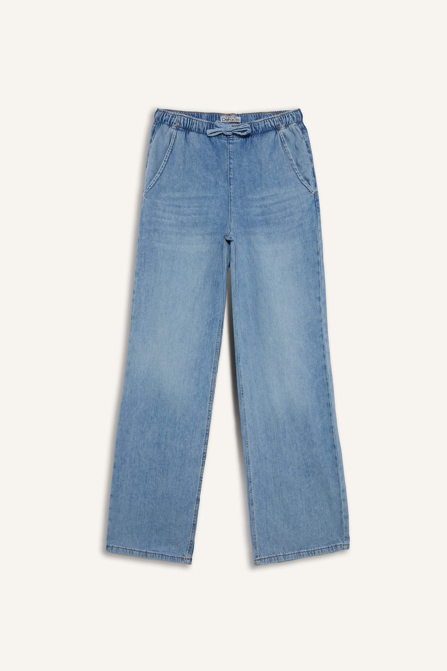 Yüksek Bel Geniş Paça Uzun Yumuşak Jean Pantolon