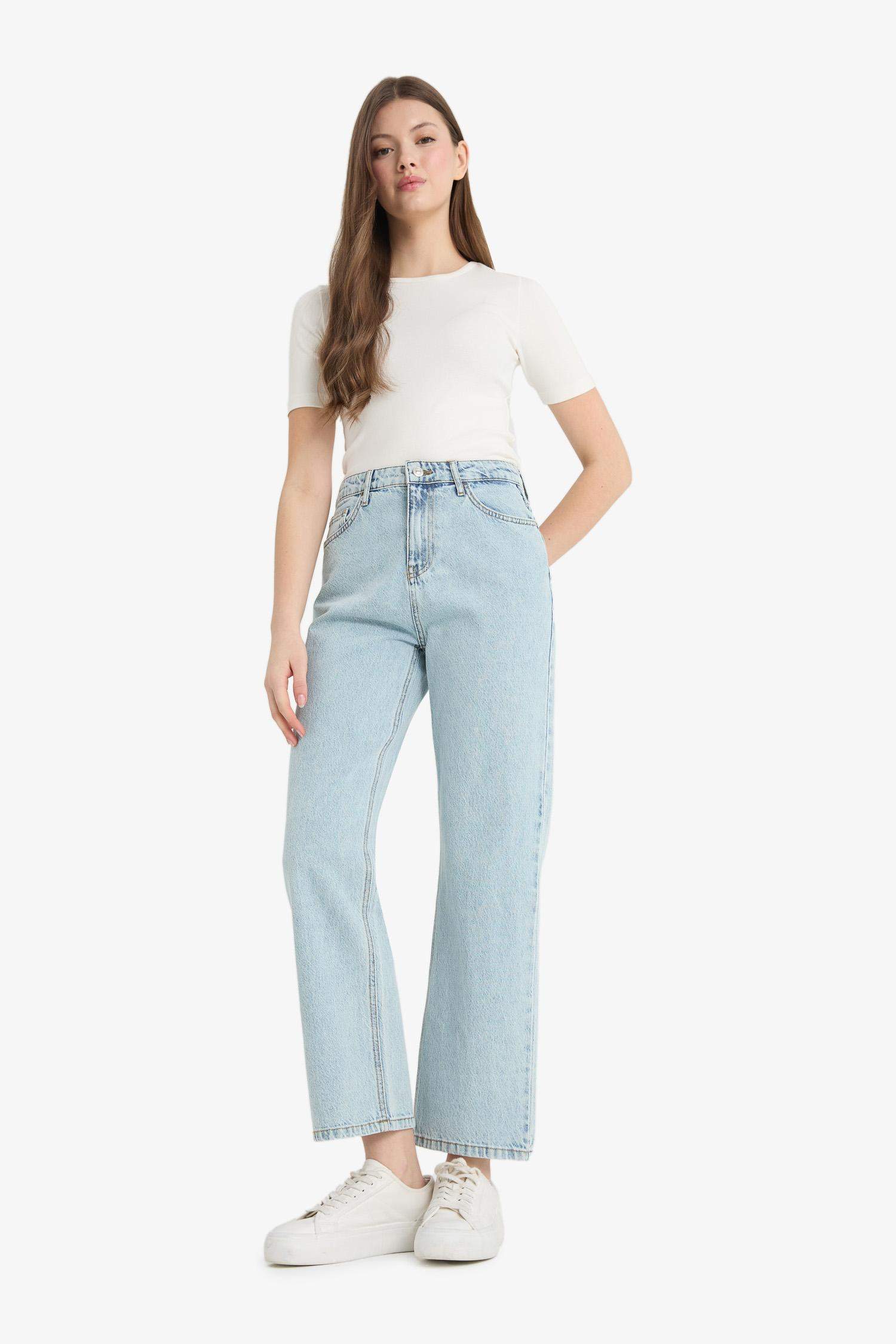 Straight Fit High Waist Straight Leg Jeans