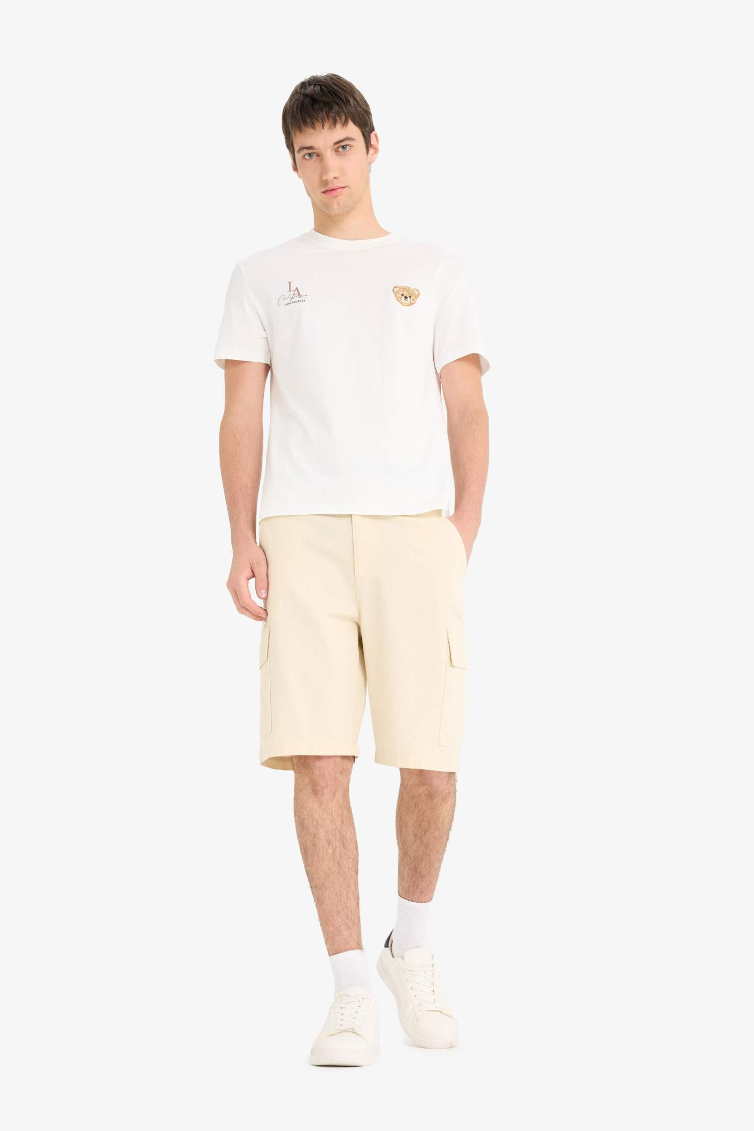 Cotton Regular Cargo Bermuda Shorts