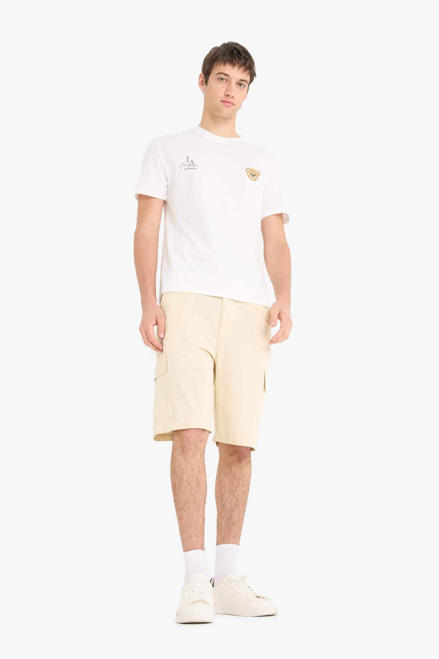 Cotton Regular Cargo Bermuda Shorts