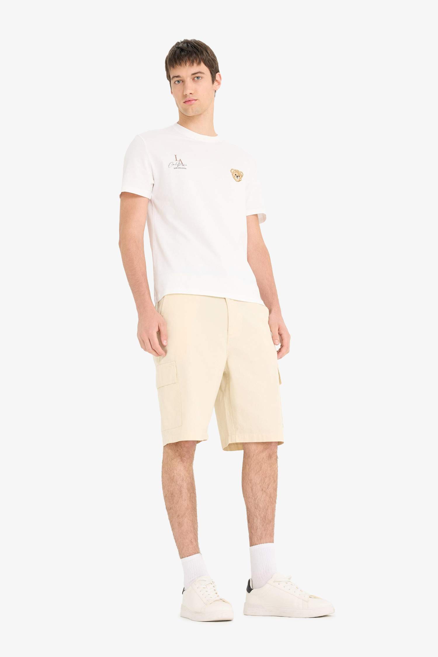 Cotton Regular Cargo Bermuda Shorts