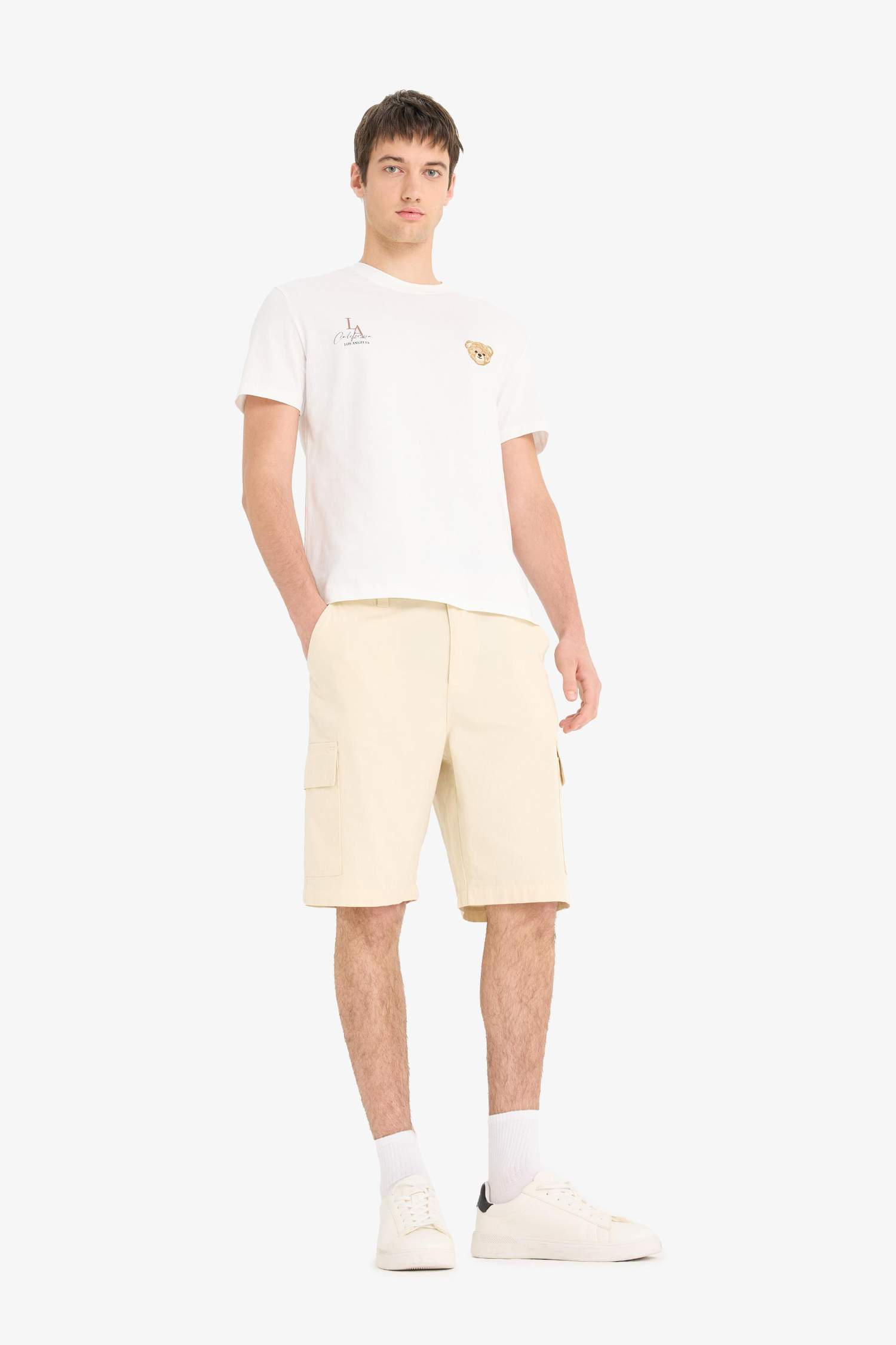 Cotton Regular Cargo Bermuda Shorts