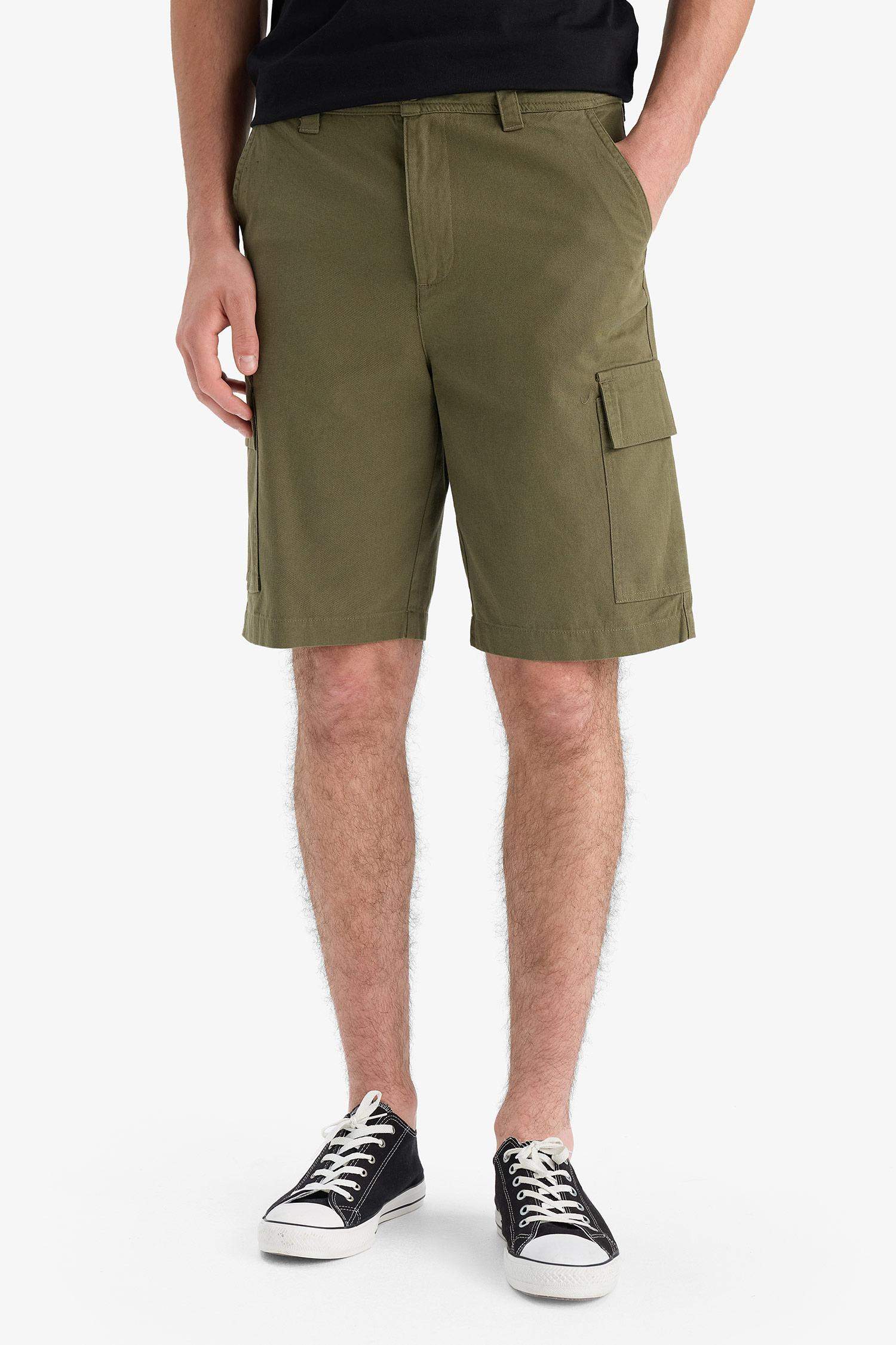 Cotton Regular Cargo Bermuda Shorts