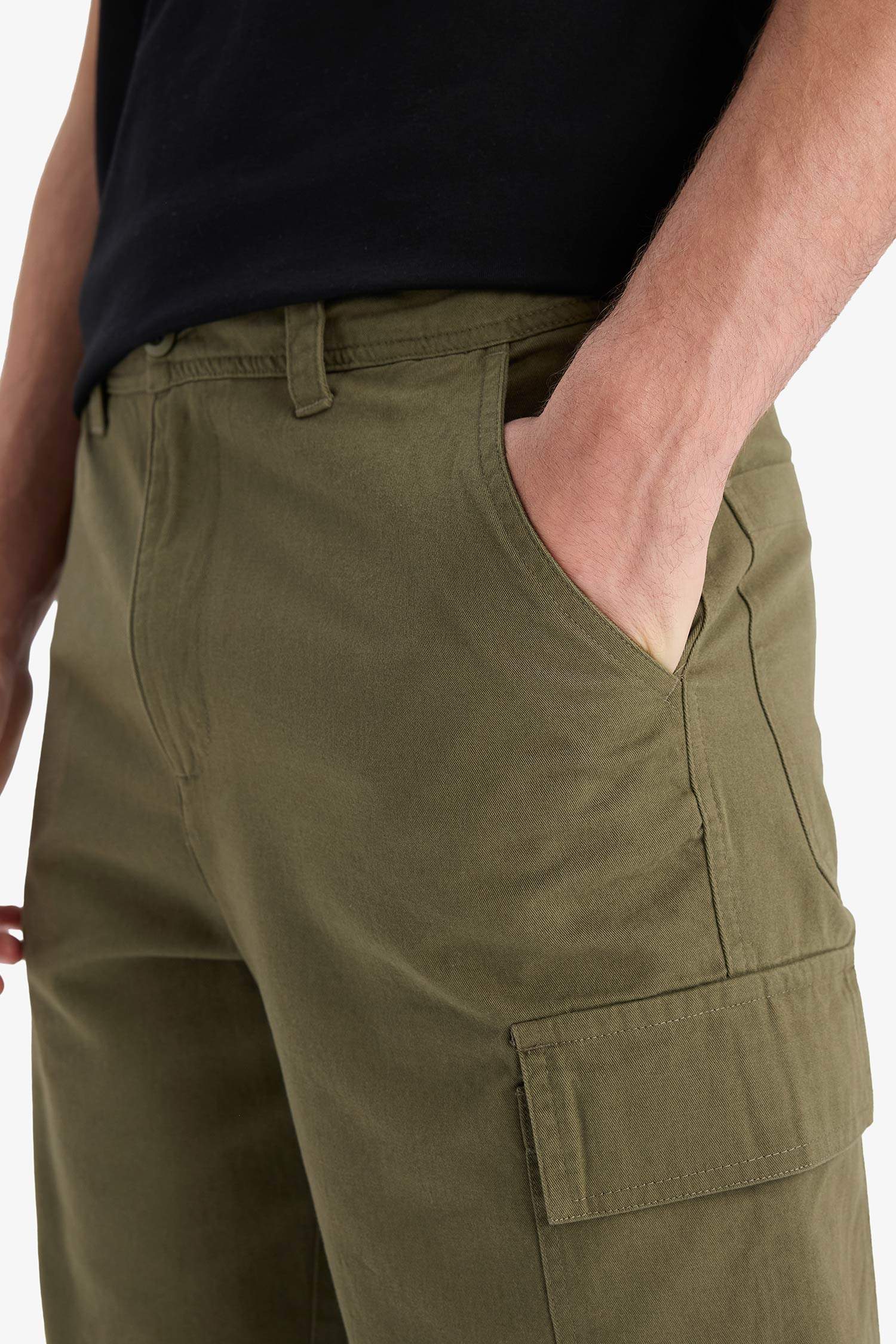 Cotton Regular Cargo Bermuda Shorts