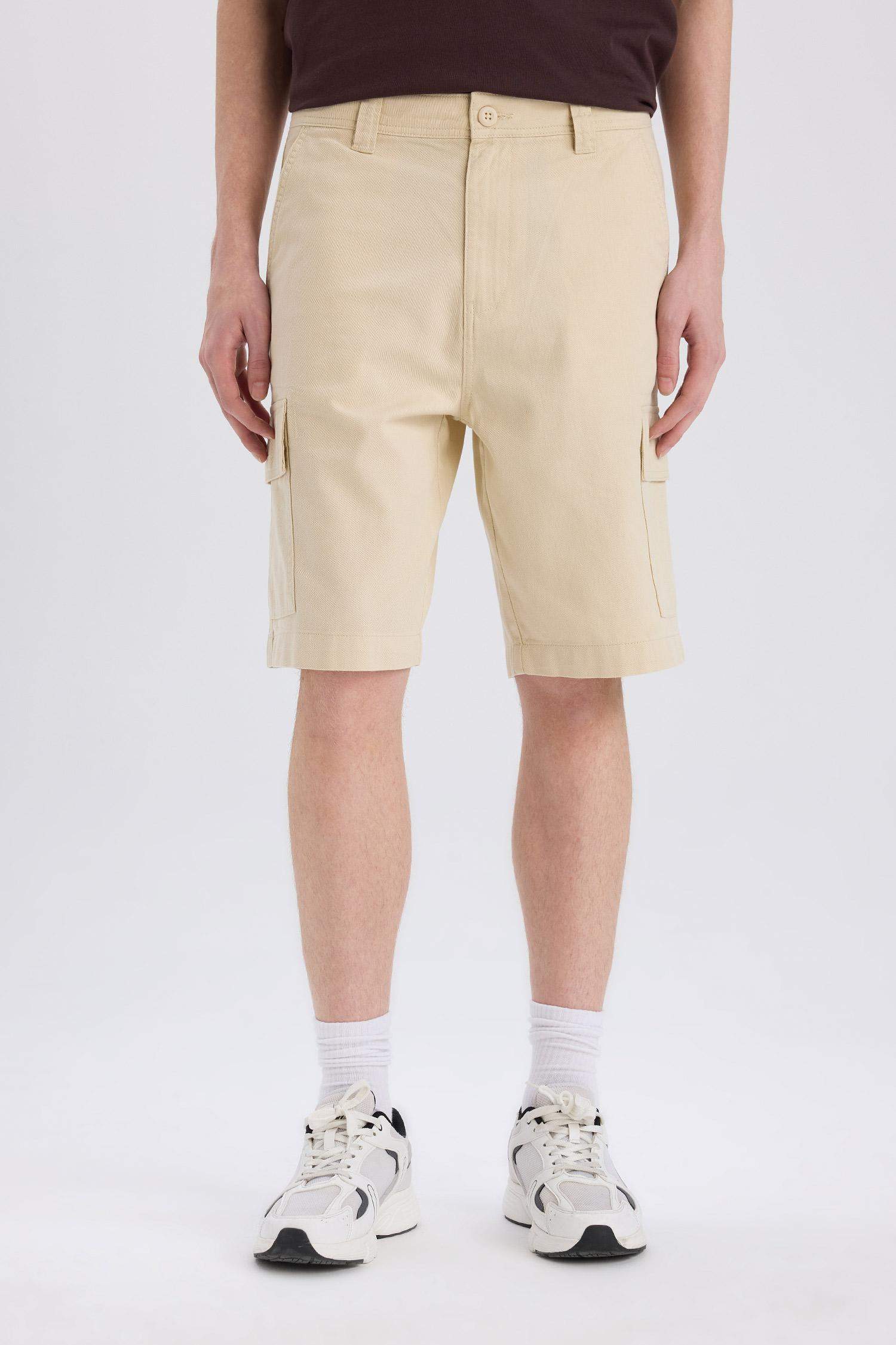Cotton Regular Cargo Bermuda Shorts
