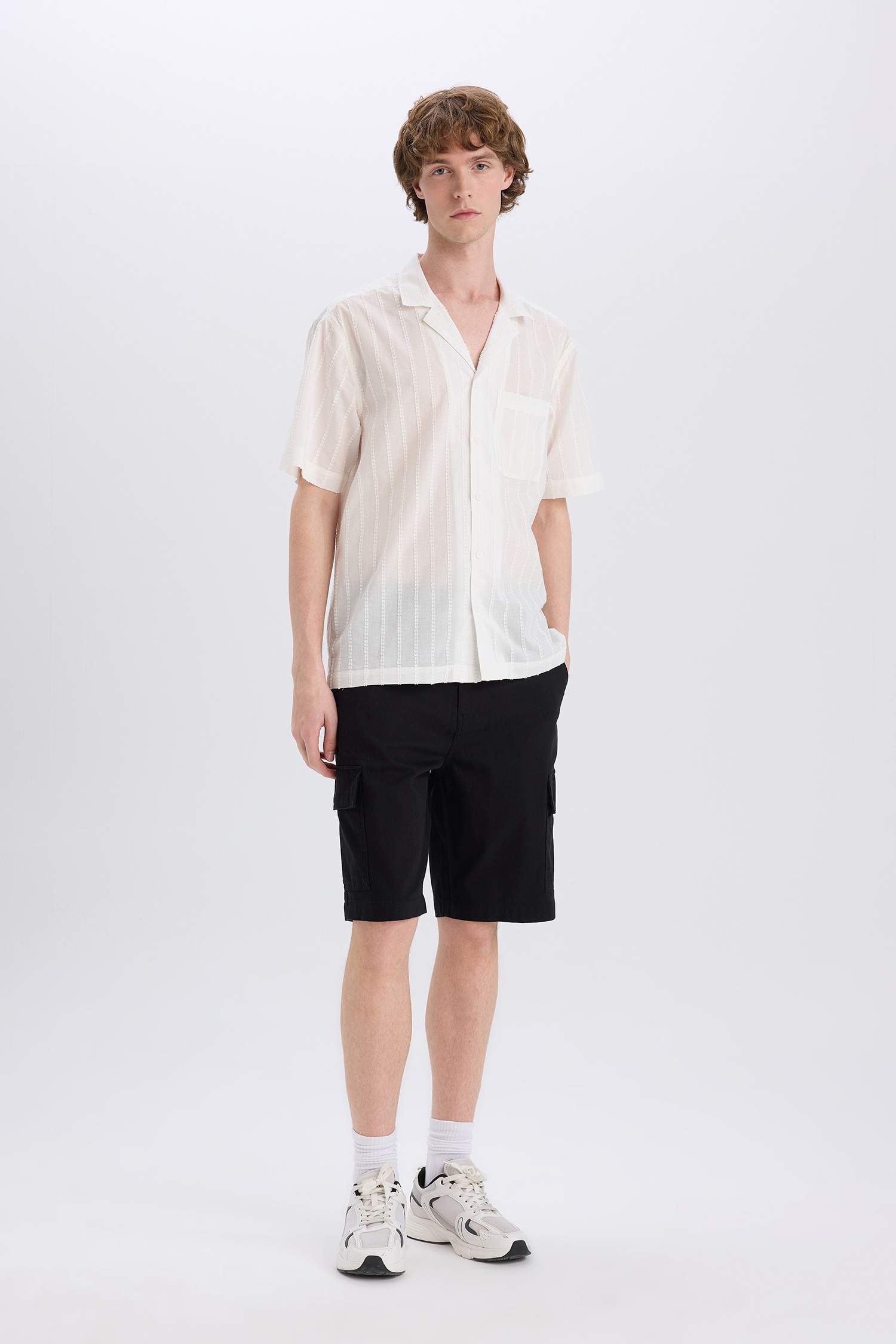 Cotton Regular Cargo Bermuda Shorts