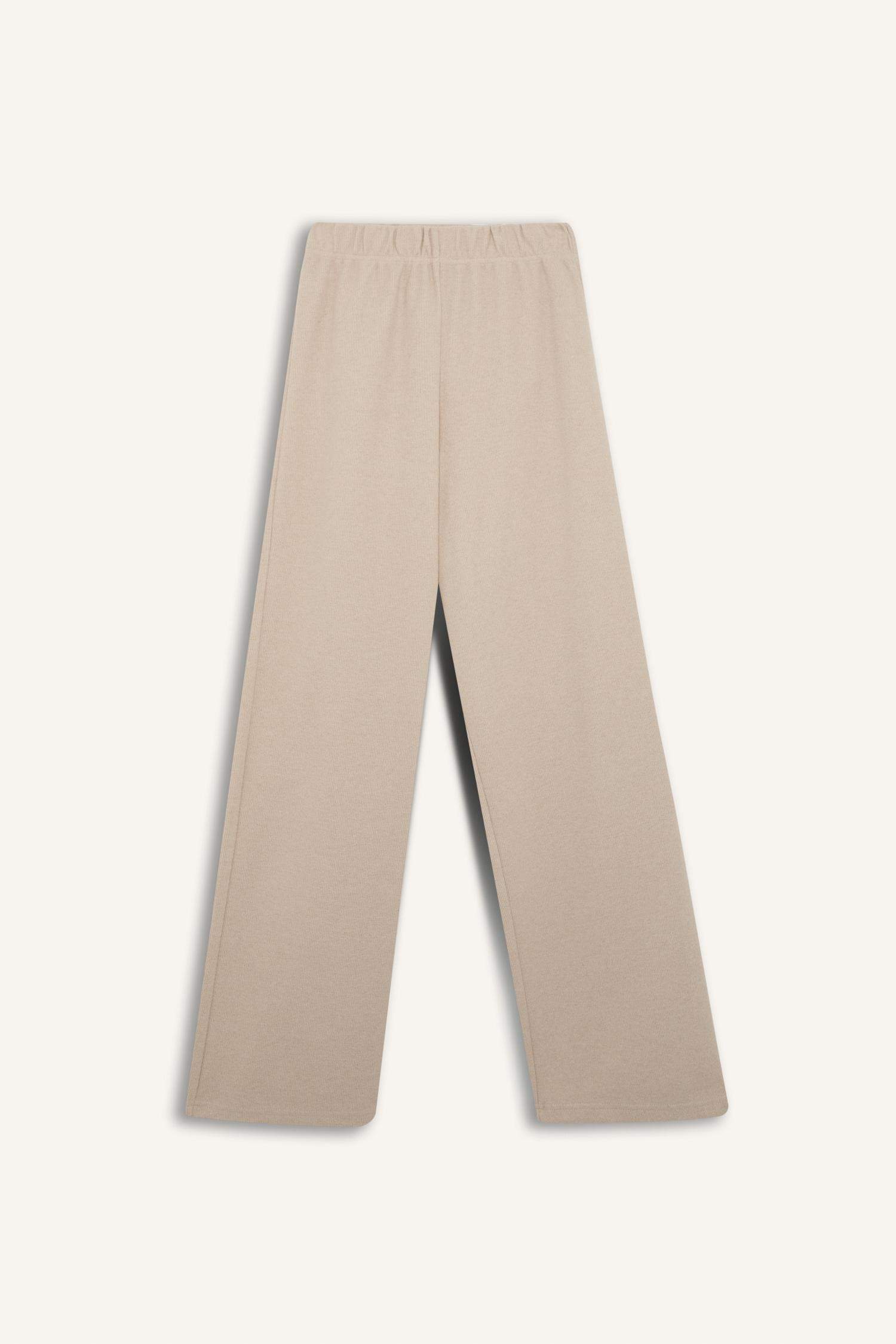 Long Sleeve Basic Top Wide Leg Bottom 2 Piece Set