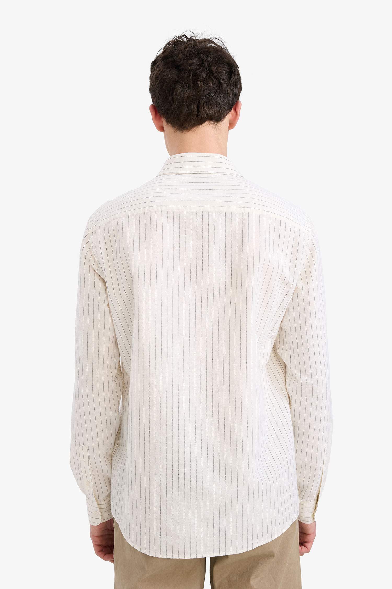 Regular Fit Polo Neck Summer Linen Shirt