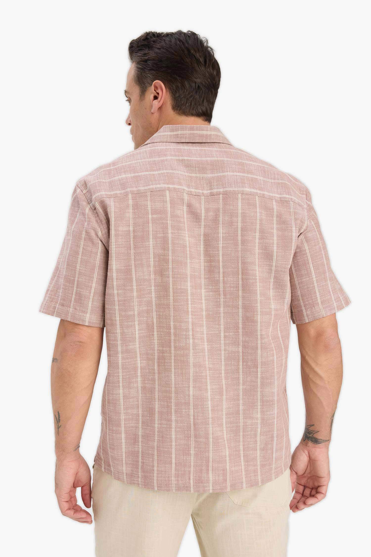 Chemise 100% coton à manches courtes Coupe décontractée