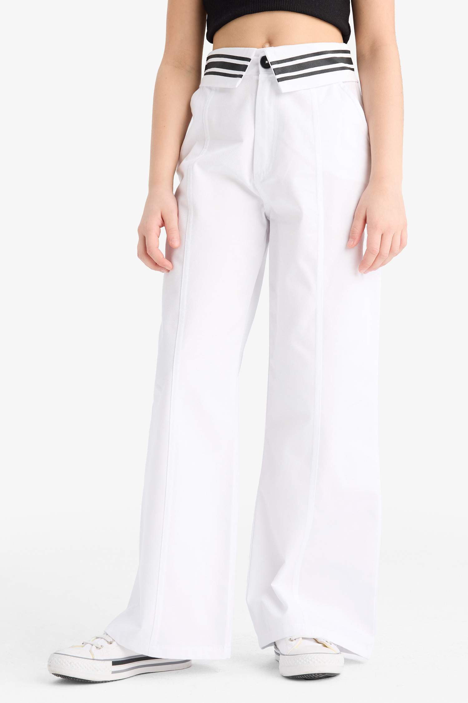 Girl Wide Leg Cotton Trousers