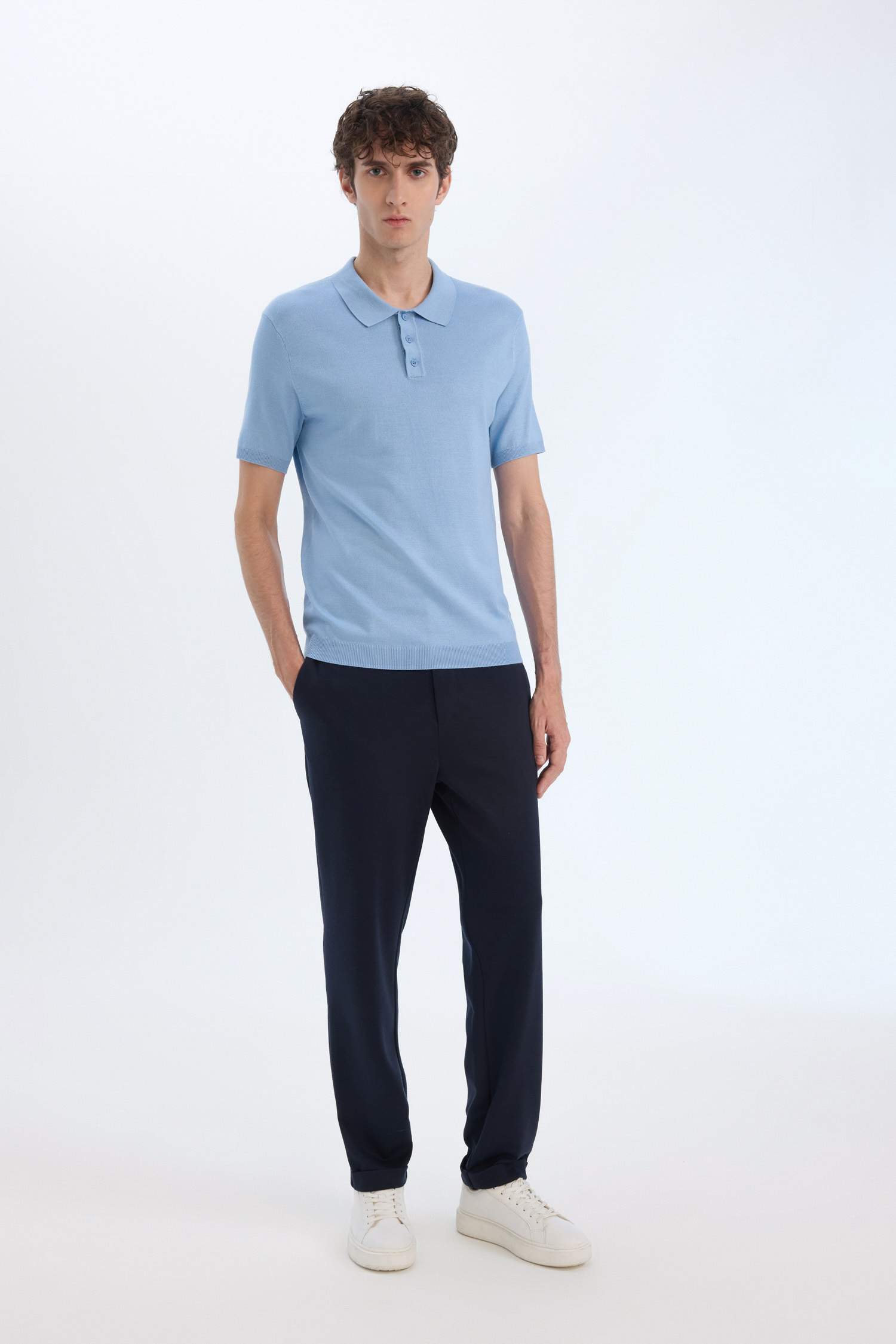 تيشيرت بولو تريكو قصة عادية بياقة بولو