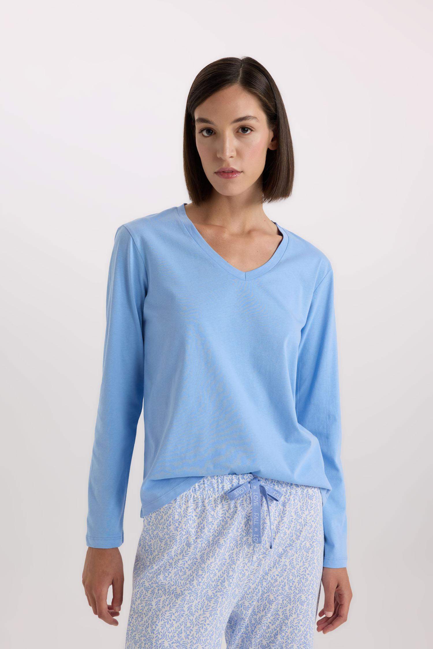 Pijama Takımı Regular Fit Uzun Kollu Üst Beli Lastikli Uzun Alt