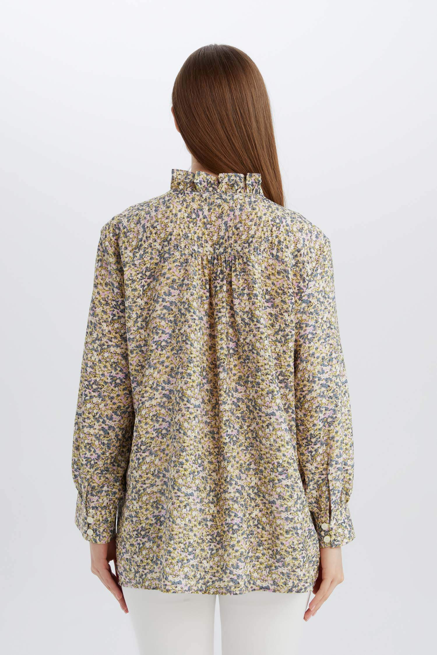 تونيك قميص فلورال قصة عادية