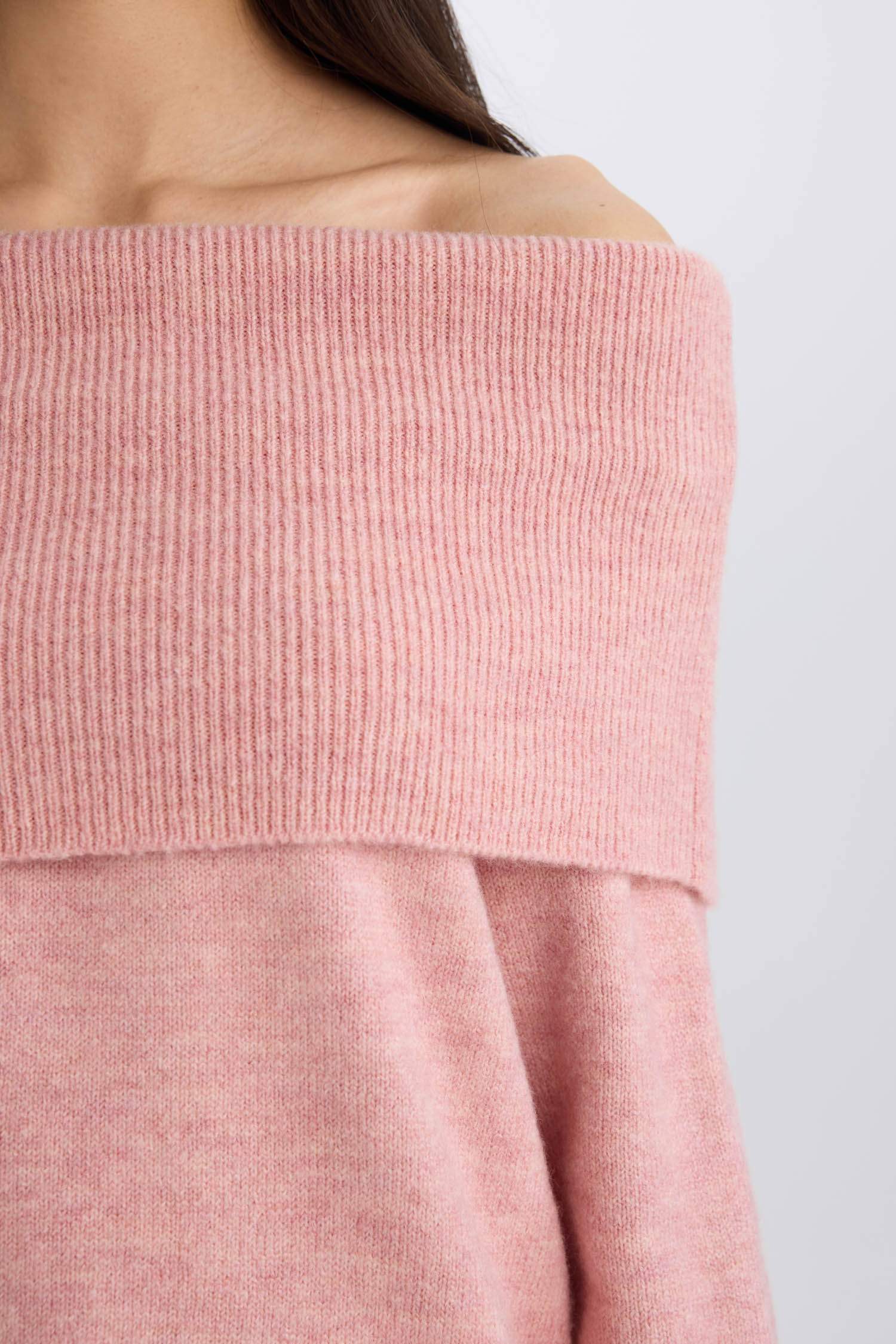 Oversize Geniş Kalıp Açık Omuz Triko Kazak