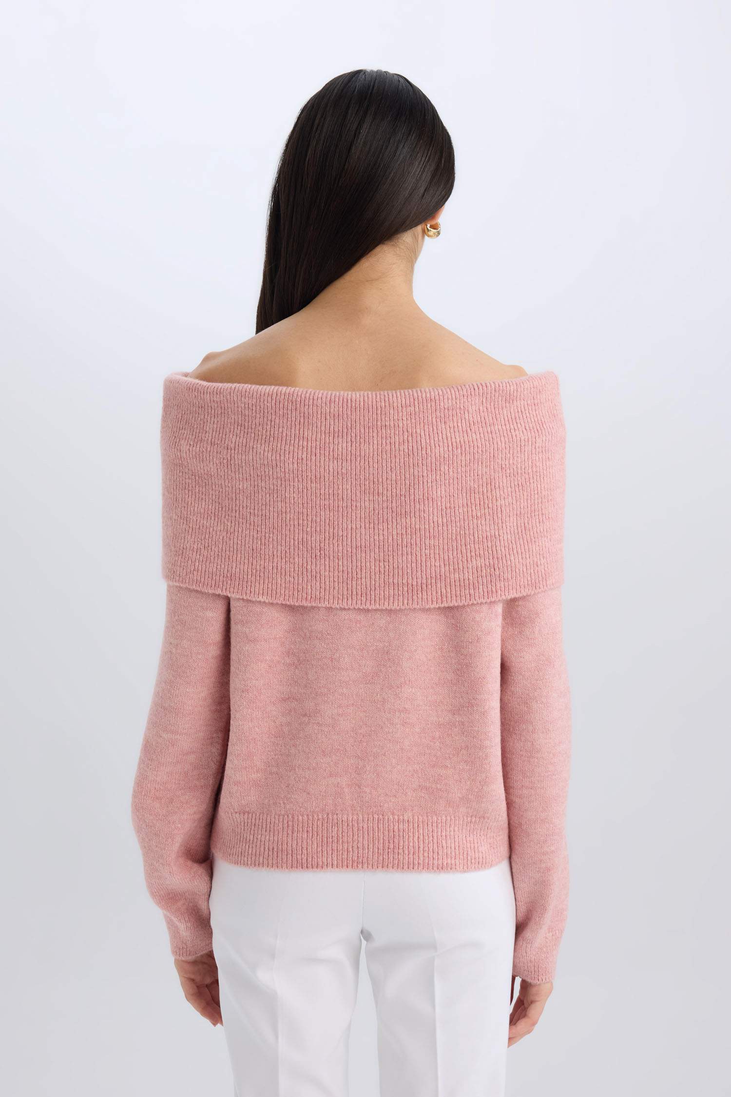 Oversize Geniş Kalıp Açık Omuz Triko Kazak