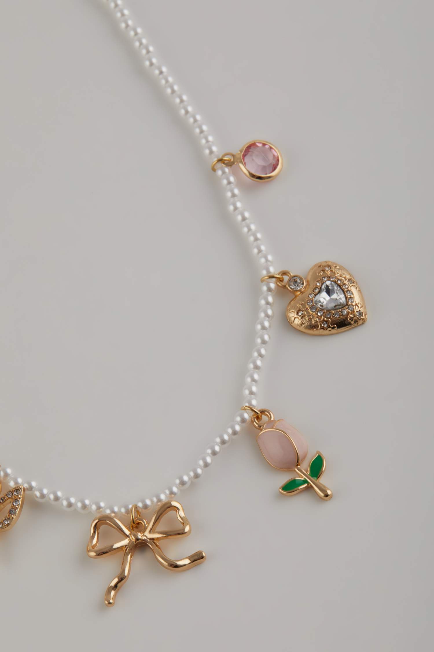 Kadın İncili Gold Kolye