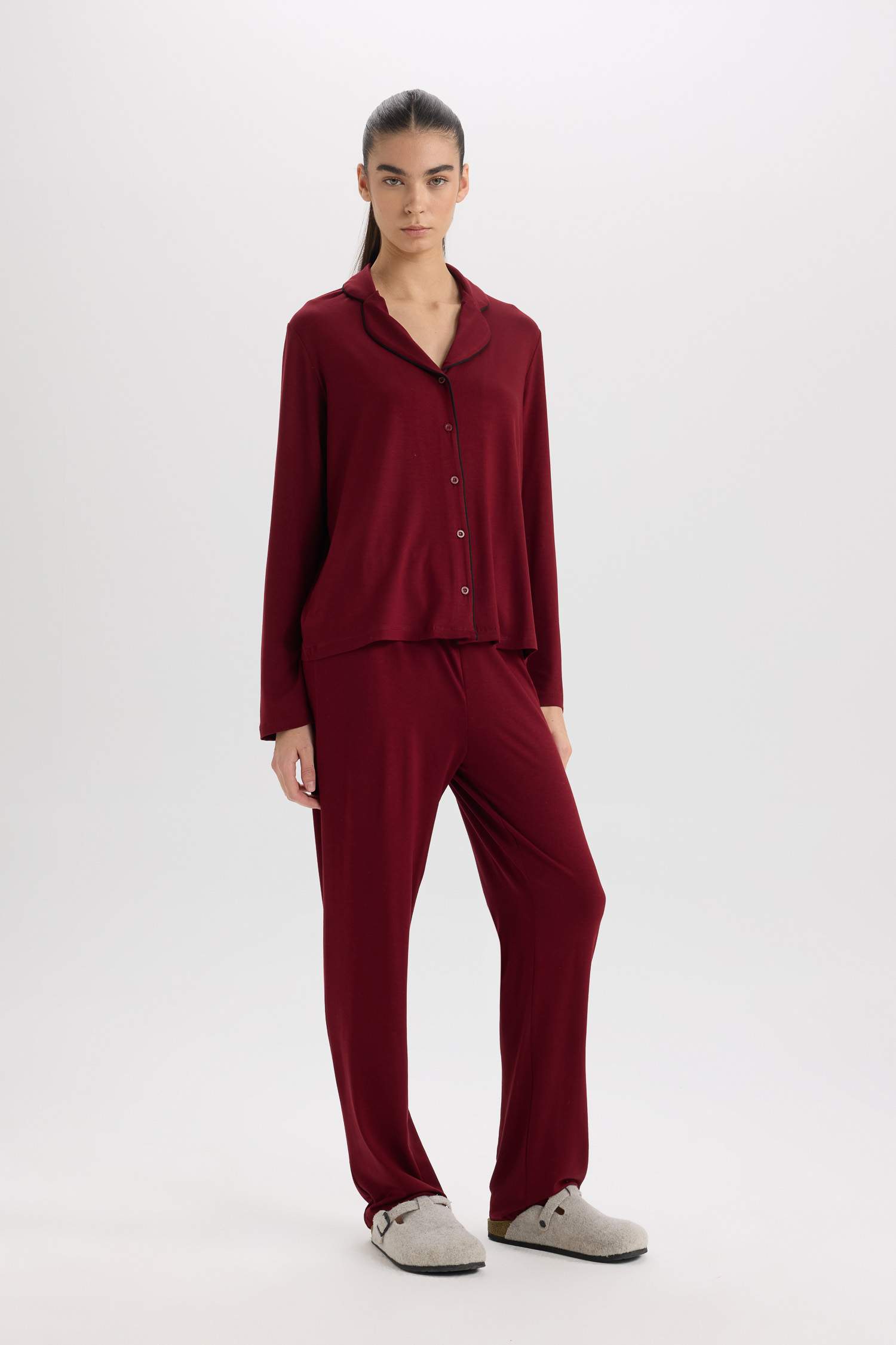 Pijama Takımı Regular Fit Uzun Kollu Üst Uzun Alt-Fall in Love