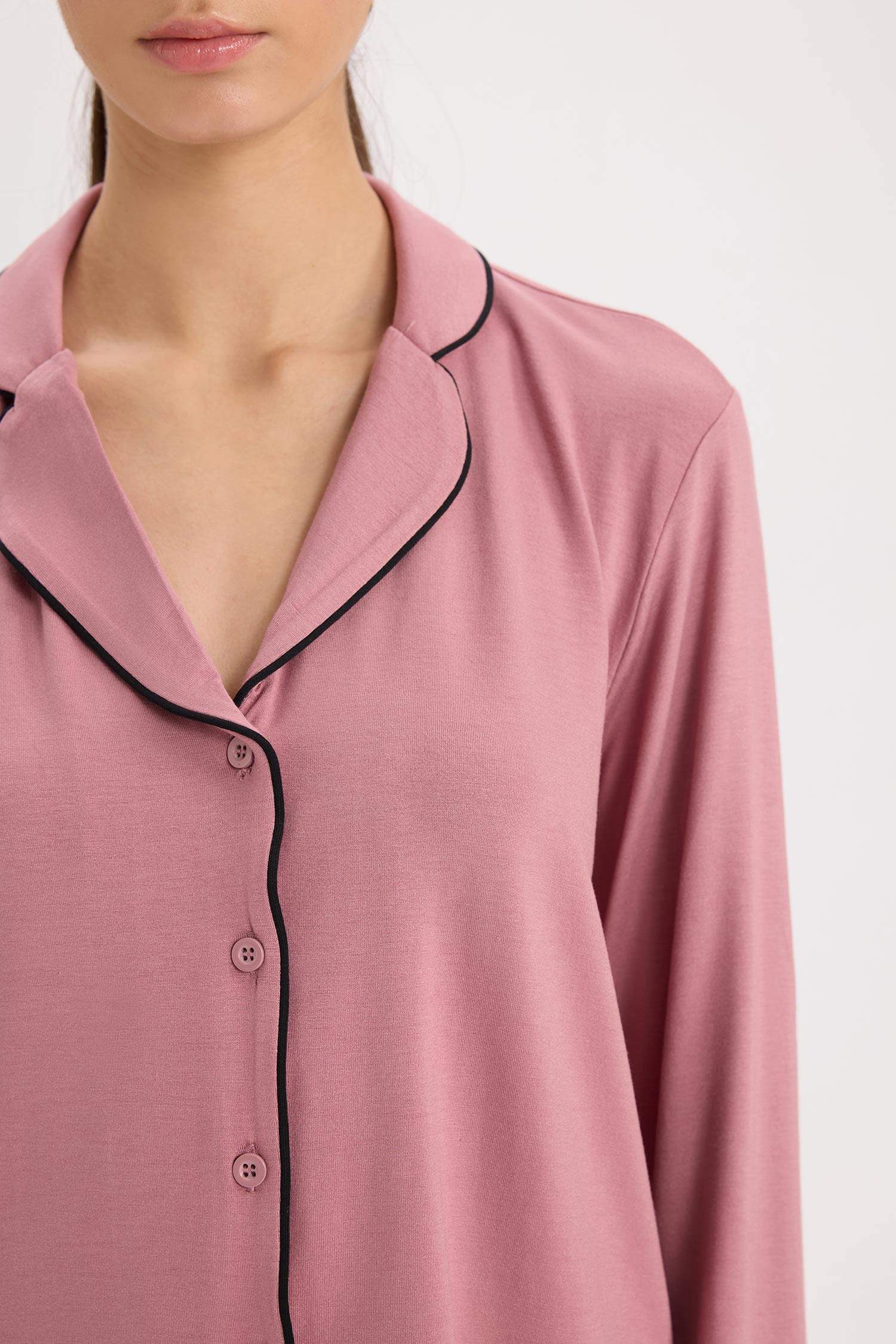 Pijama Takımı Regular Fit Uzun Kollu Üst Uzun Alt-Fall in Love 