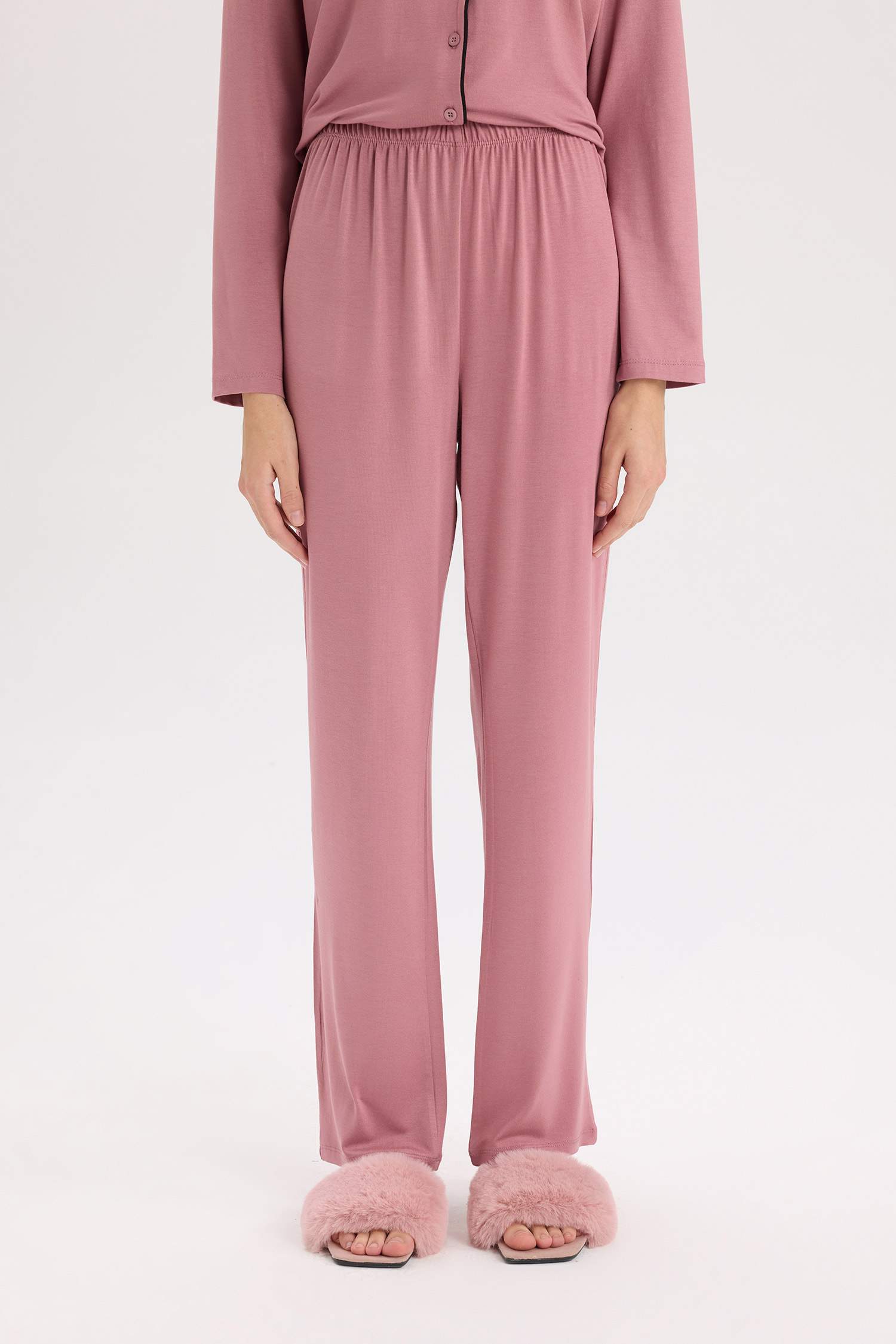 Pijama Takımı Regular Fit Uzun Kollu Üst Uzun Alt-Fall in Love 