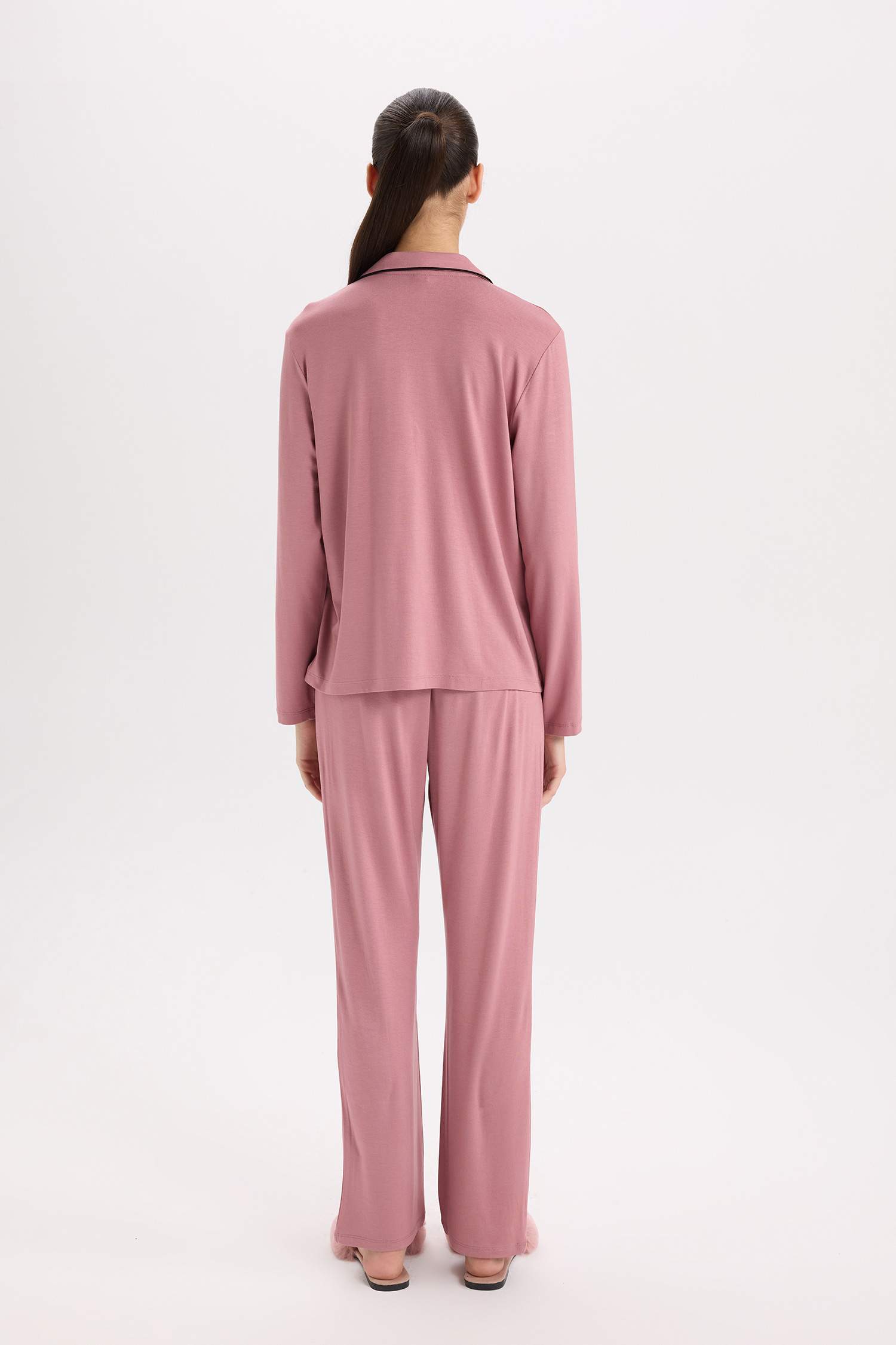 Pijama Takımı Regular Fit Uzun Kollu Üst Uzun Alt-Fall in Love 