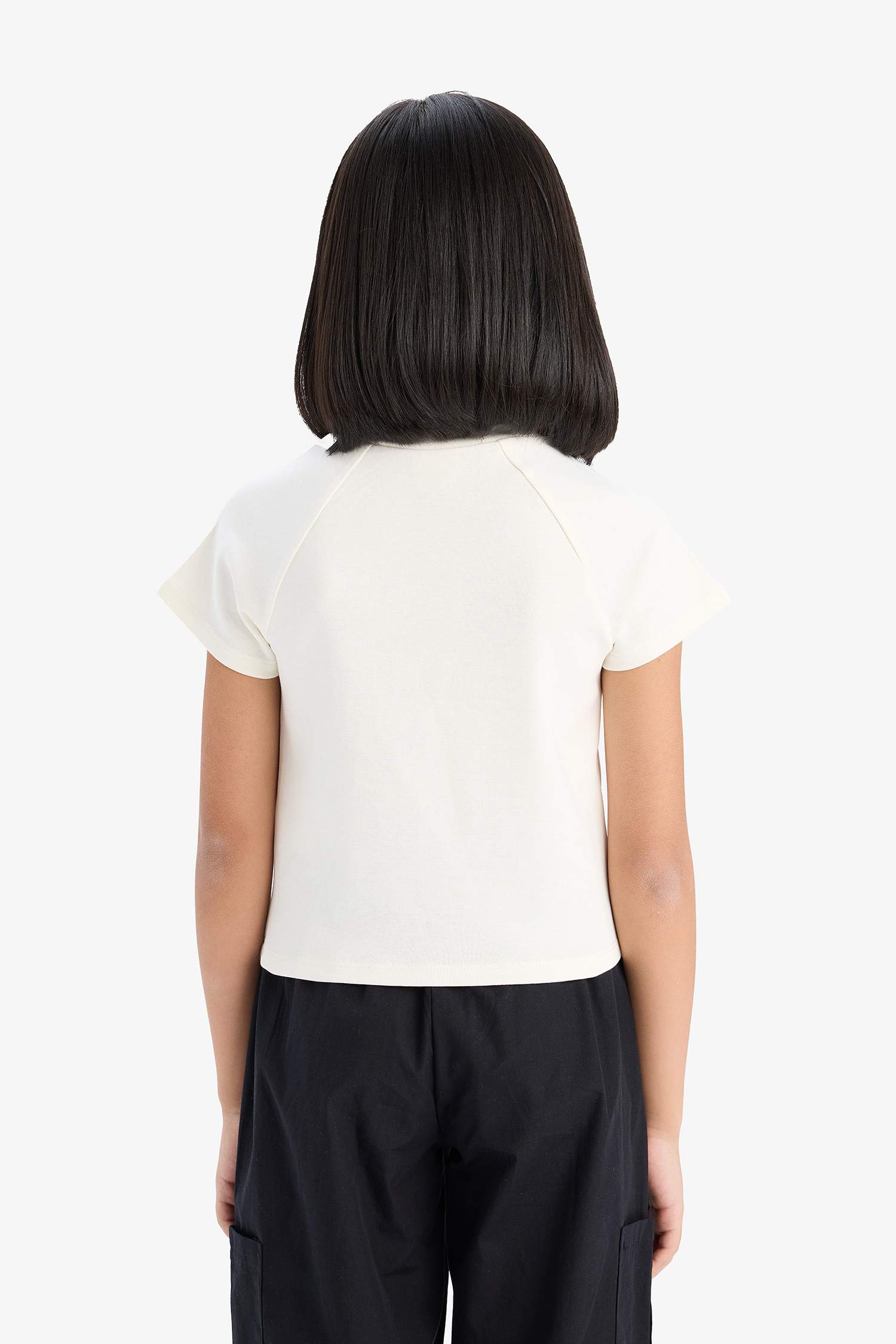 Baby Girl Fitted Crew Neck Anime Printed T-Shirt