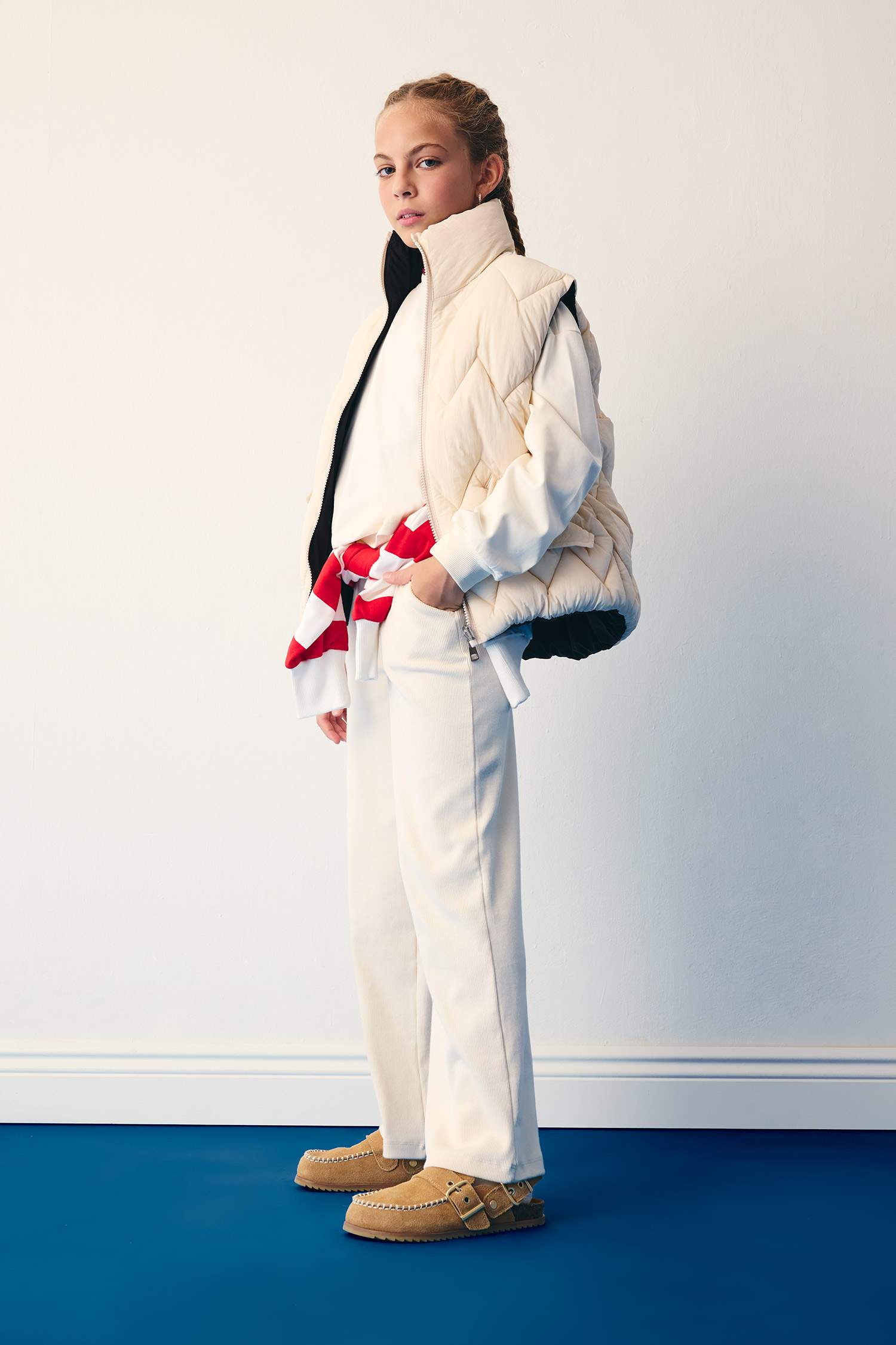 Kız Çocuk Beli Lastikli Wide Leg Geniş Paça Eşofman Altı 