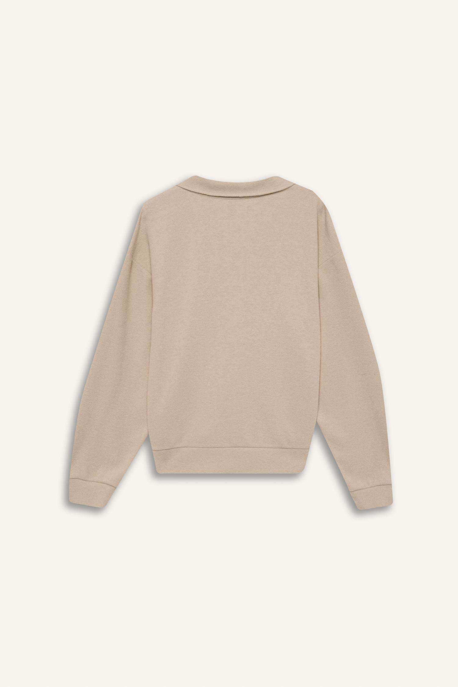 Regular Fit Yarım Fermuarlı Baskılı Sweatshirt