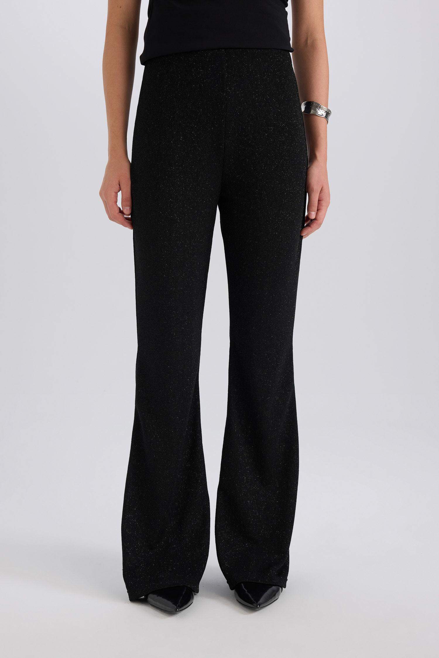 Yılbaşı Temalı Flare Fit Düz Paça Bürümcük Pantolon