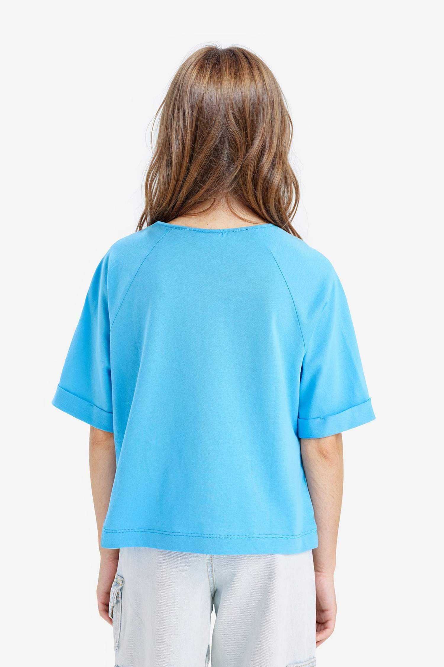 Girl Boxy Fit Crew Neck Slogan Printed T-Shirt