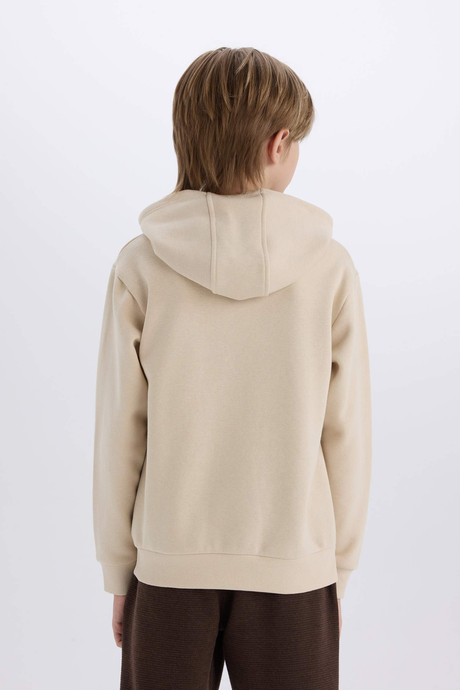 Erkek Çocuk 2'li Takım Kapüşonlu Baskılı Sweatshirt Beli Lastikli Eşofman Altı