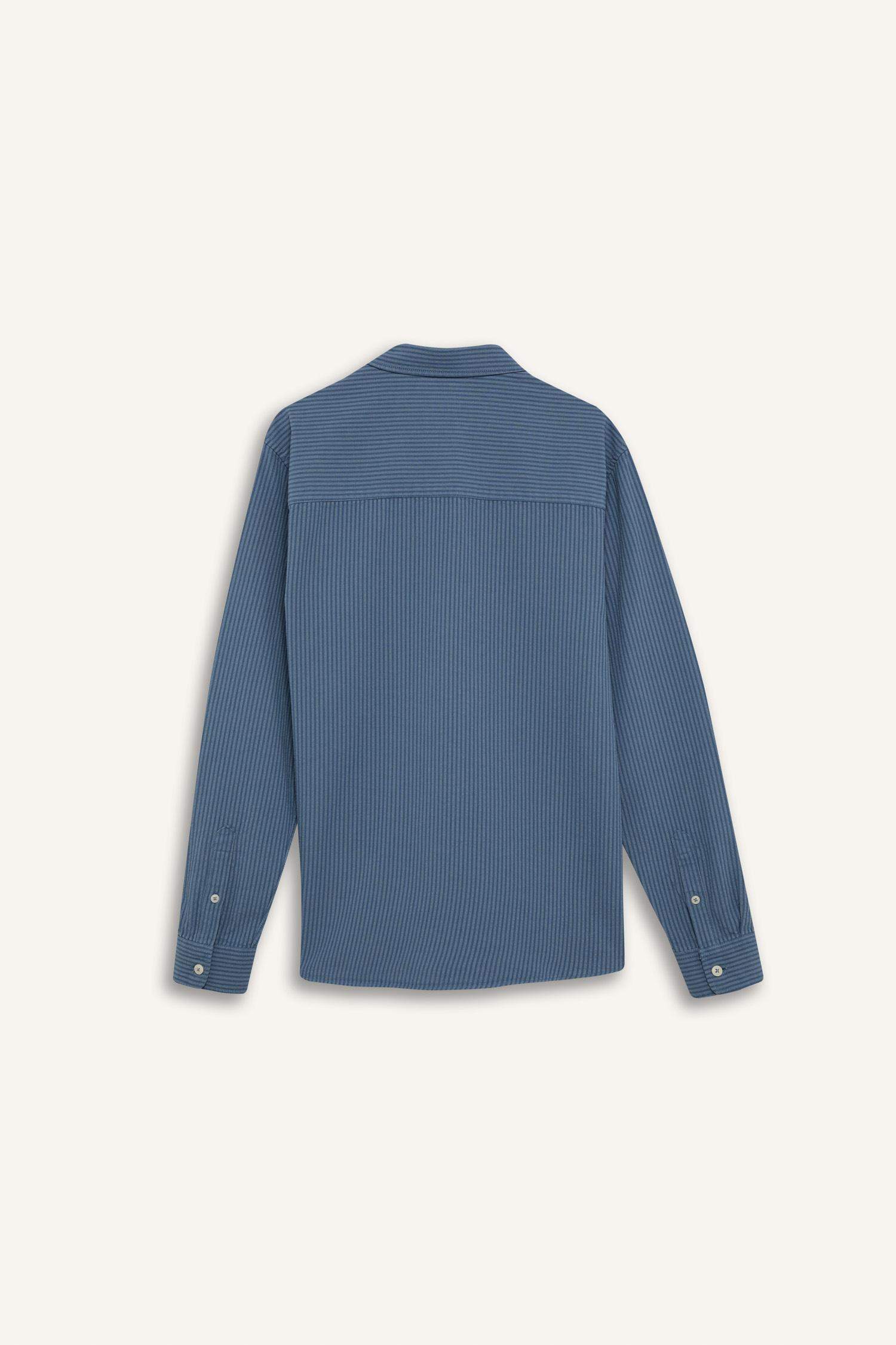 Regular Fit Çizgili Pamuklu Uzun Kollu Gömlek