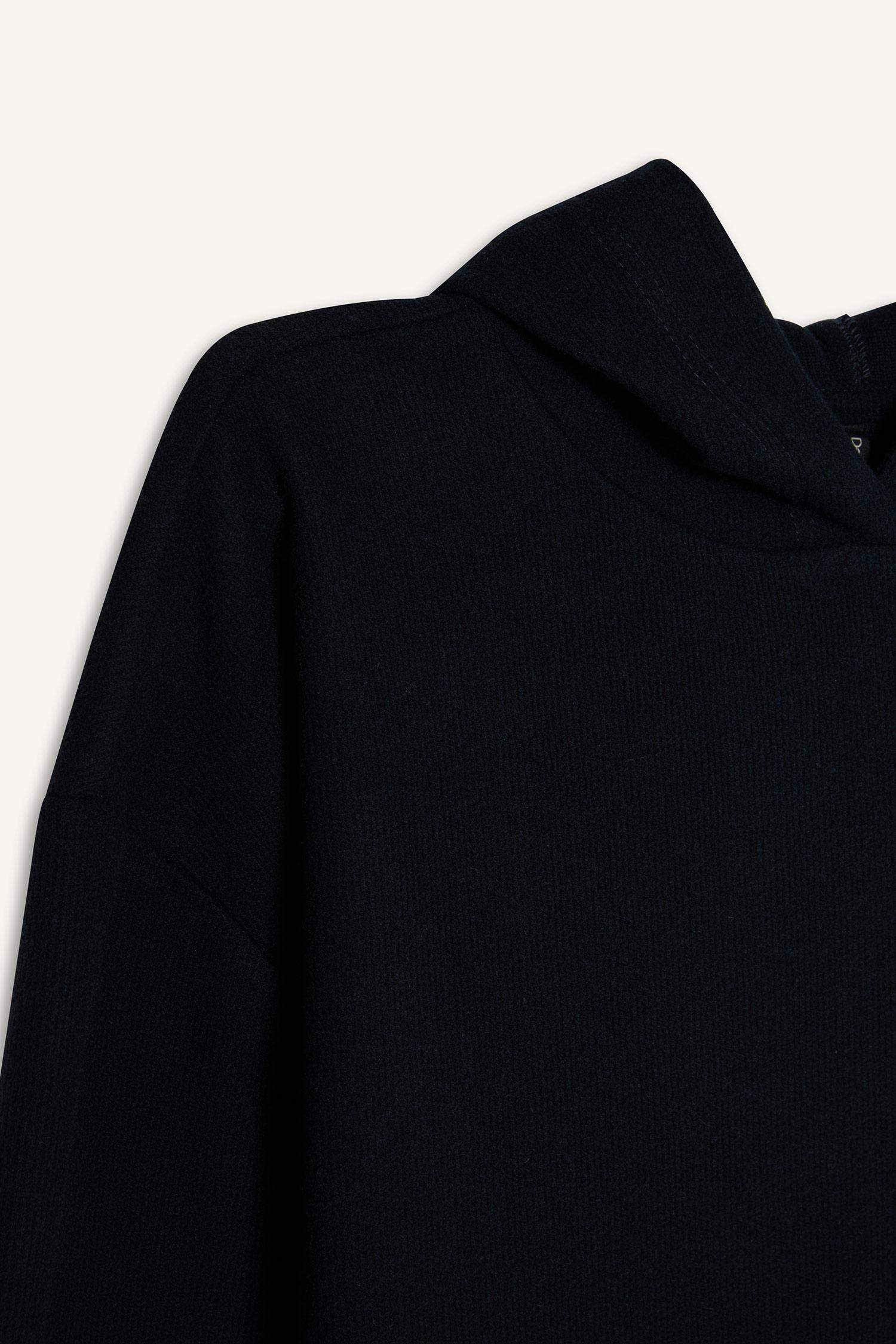 Relax Fit Kapüşonlu Basic Düz Sweatshirt