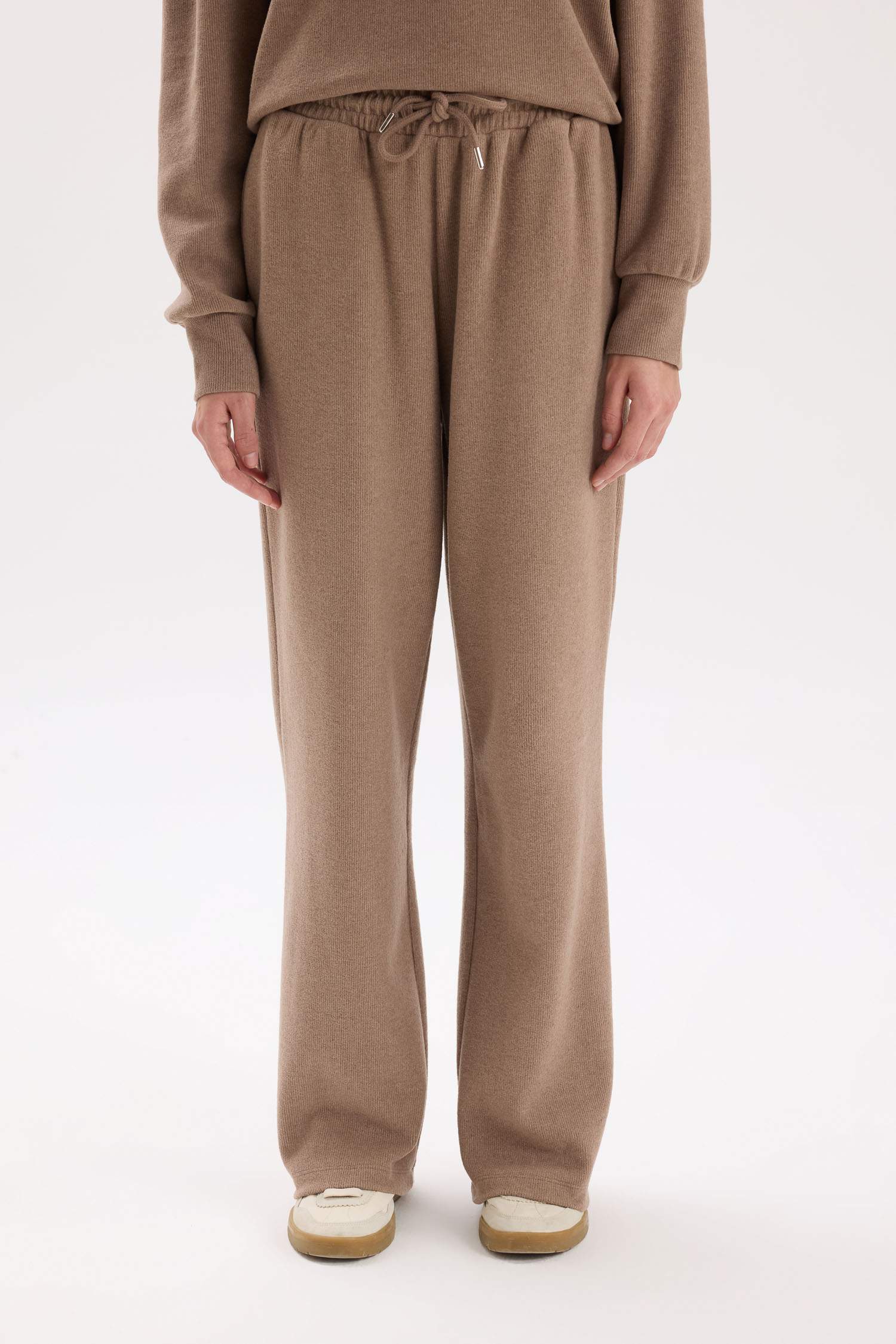 Wide Leg Geniş Bol Paça Beli Lastikli Bağcıklı Basic Düz Cepli Pantolon