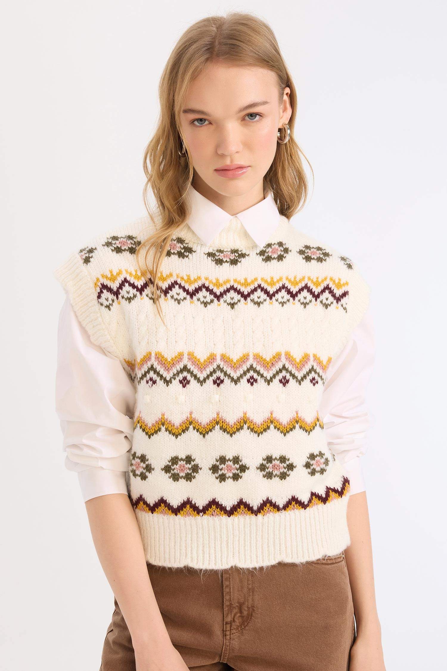 Coool Oversize Geniş Kalıp Yarım Balıkçı Yaka Triko Süveter