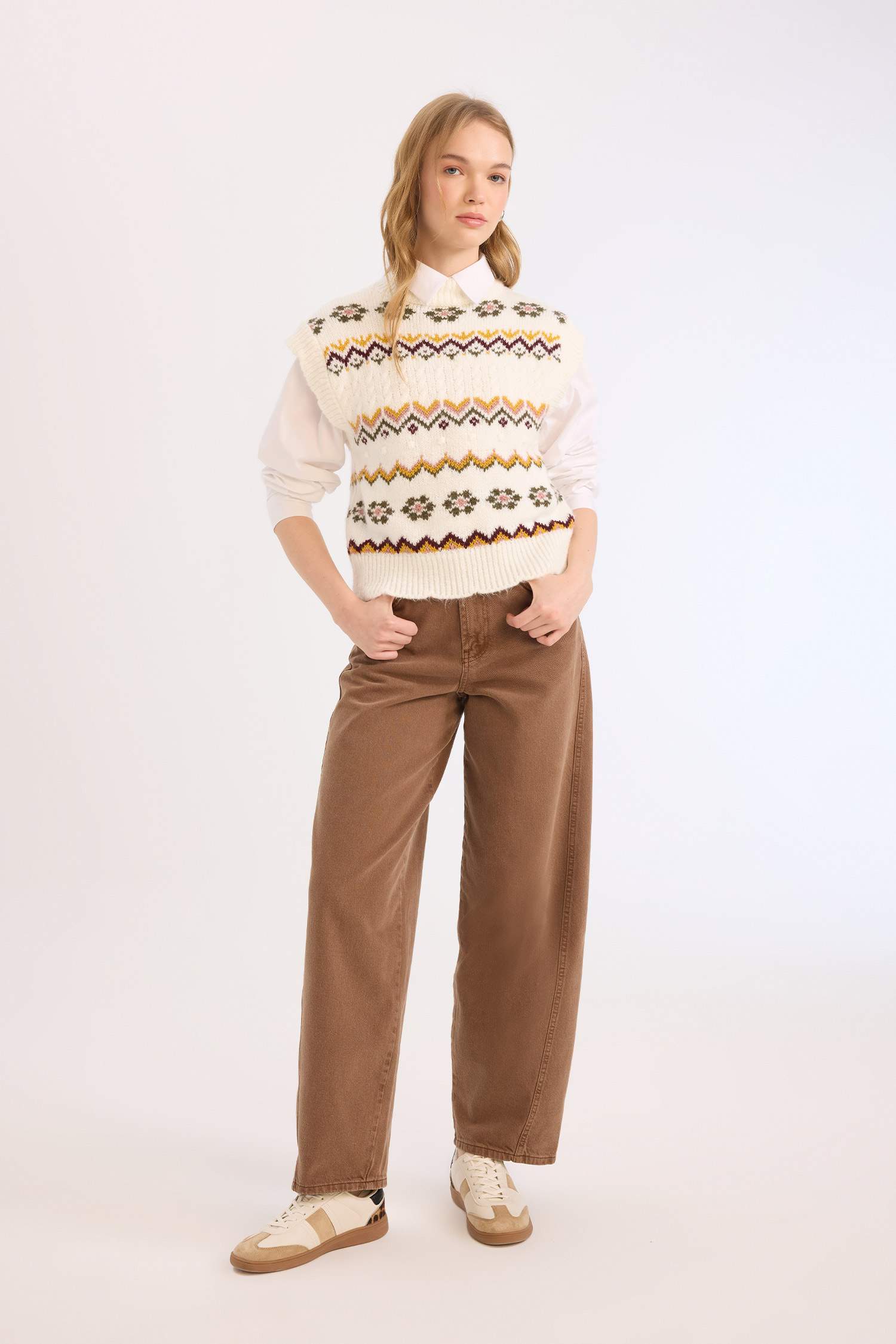 Coool Oversize Geniş Kalıp Yarım Balıkçı Yaka Triko Süveter