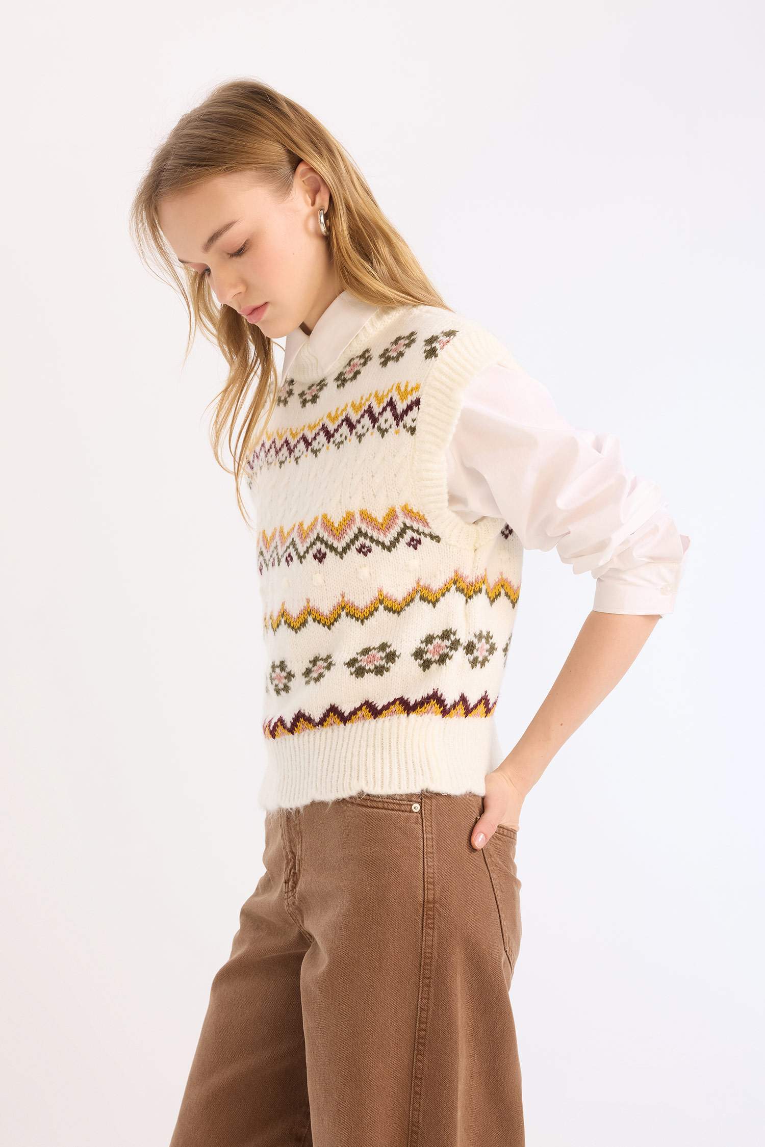 Coool Oversize Geniş Kalıp Yarım Balıkçı Yaka Triko Süveter