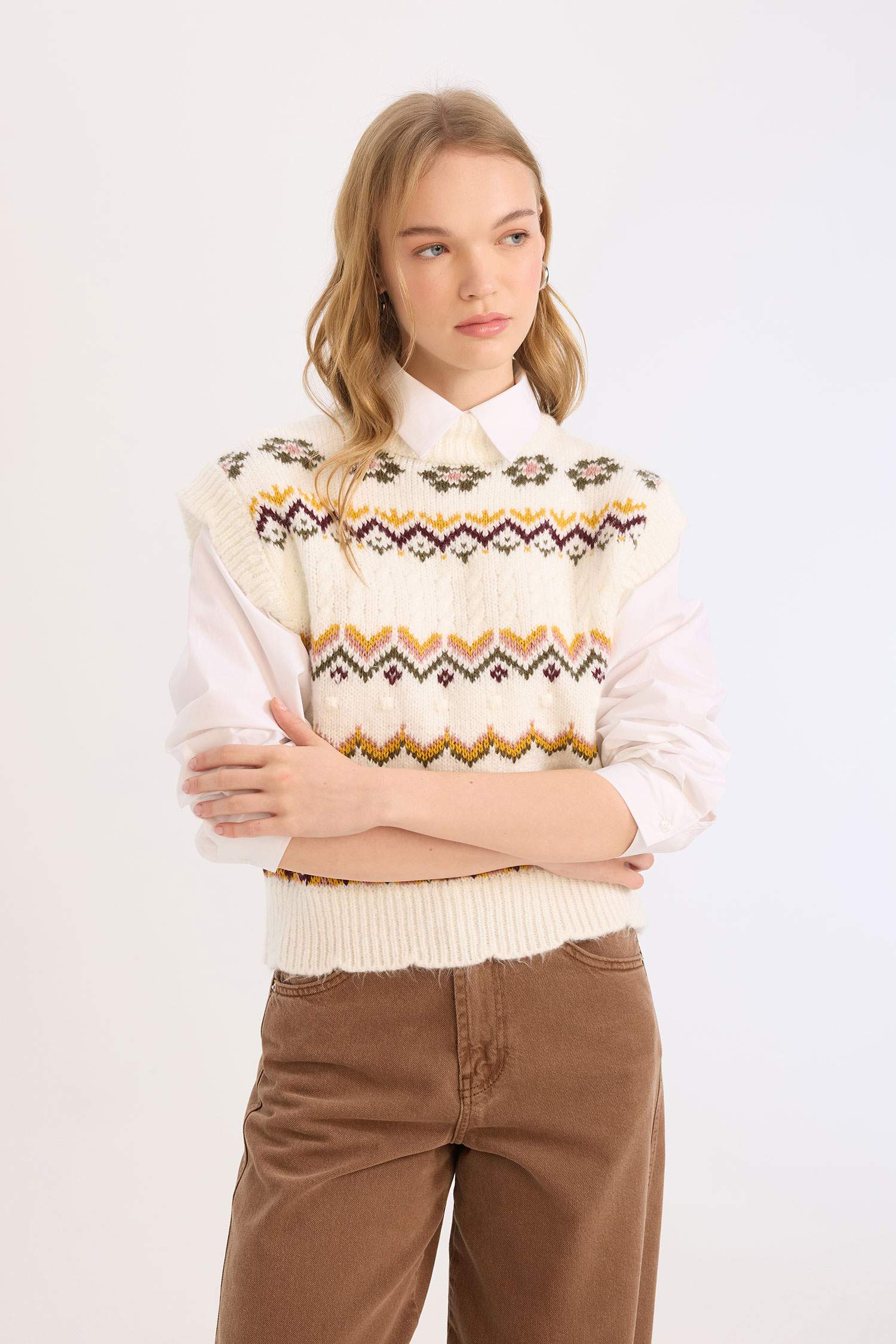 Coool Oversize Geniş Kalıp Yarım Balıkçı Yaka Triko Süveter