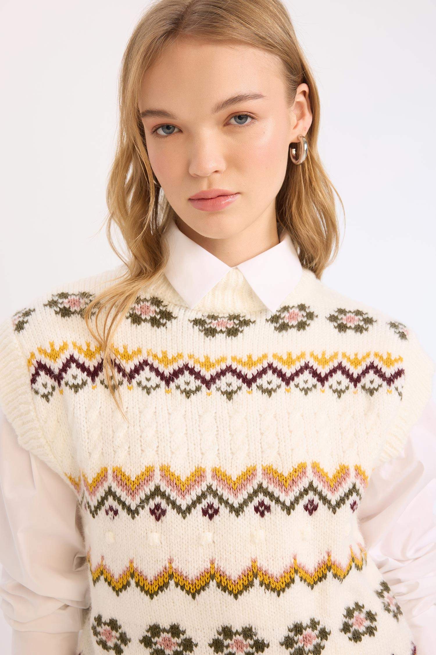 Coool Oversize Geniş Kalıp Yarım Balıkçı Yaka Triko Süveter