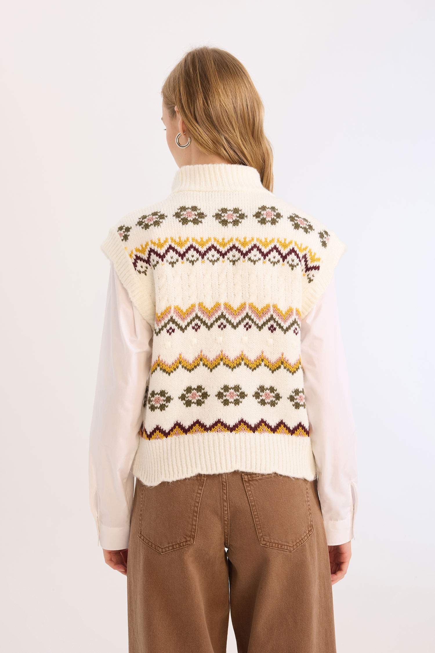 Coool Oversize Geniş Kalıp Yarım Balıkçı Yaka Triko Süveter